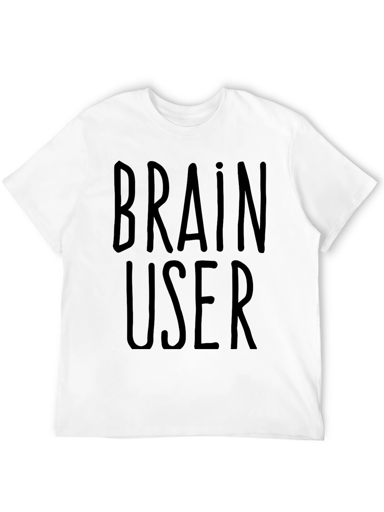 Black Brain User Graphic Tee - Black Crew Neck T-Shirt view 12