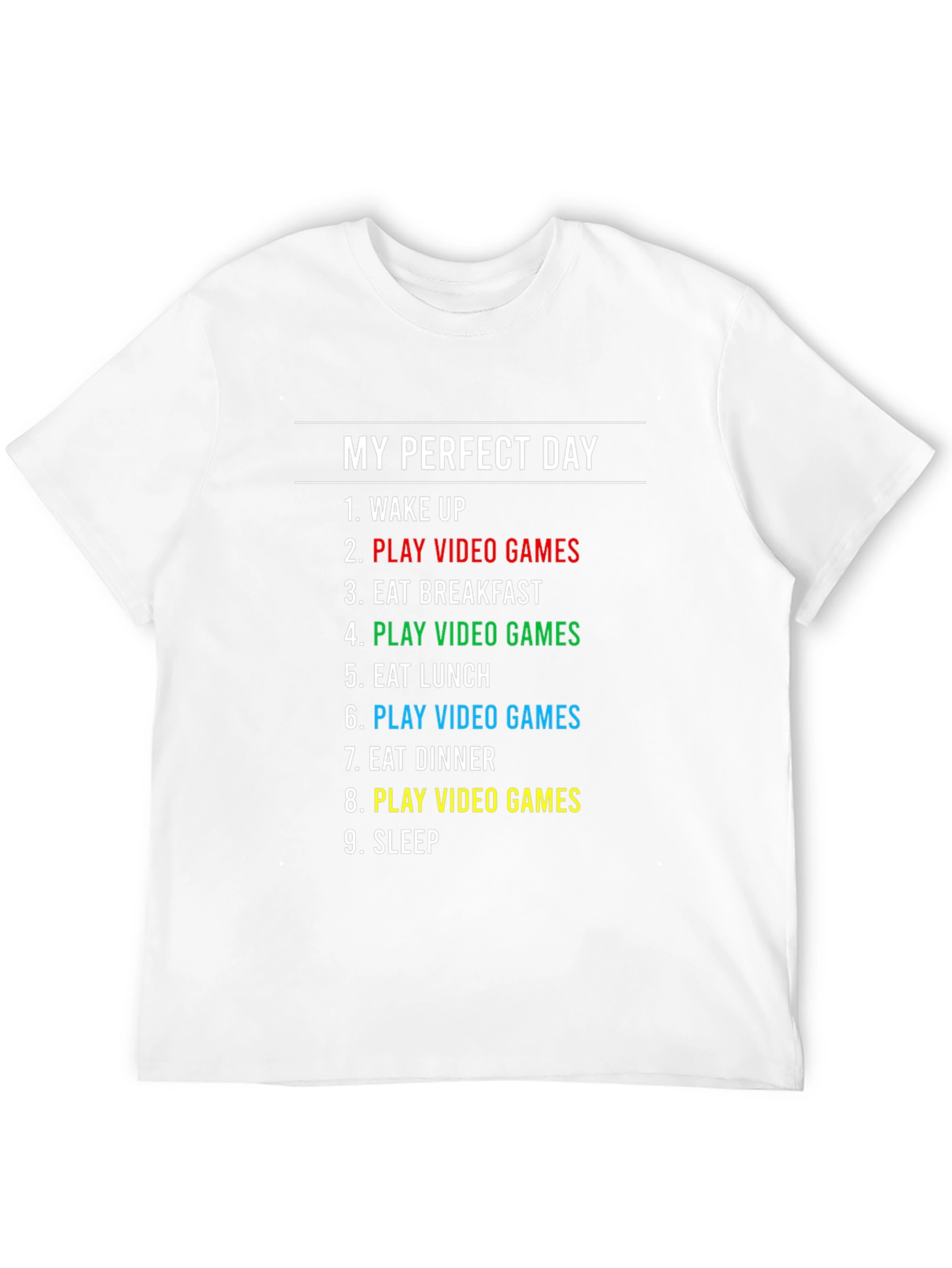 Black My Perfect Day Play Video Games Graphic T-Shirt view 12