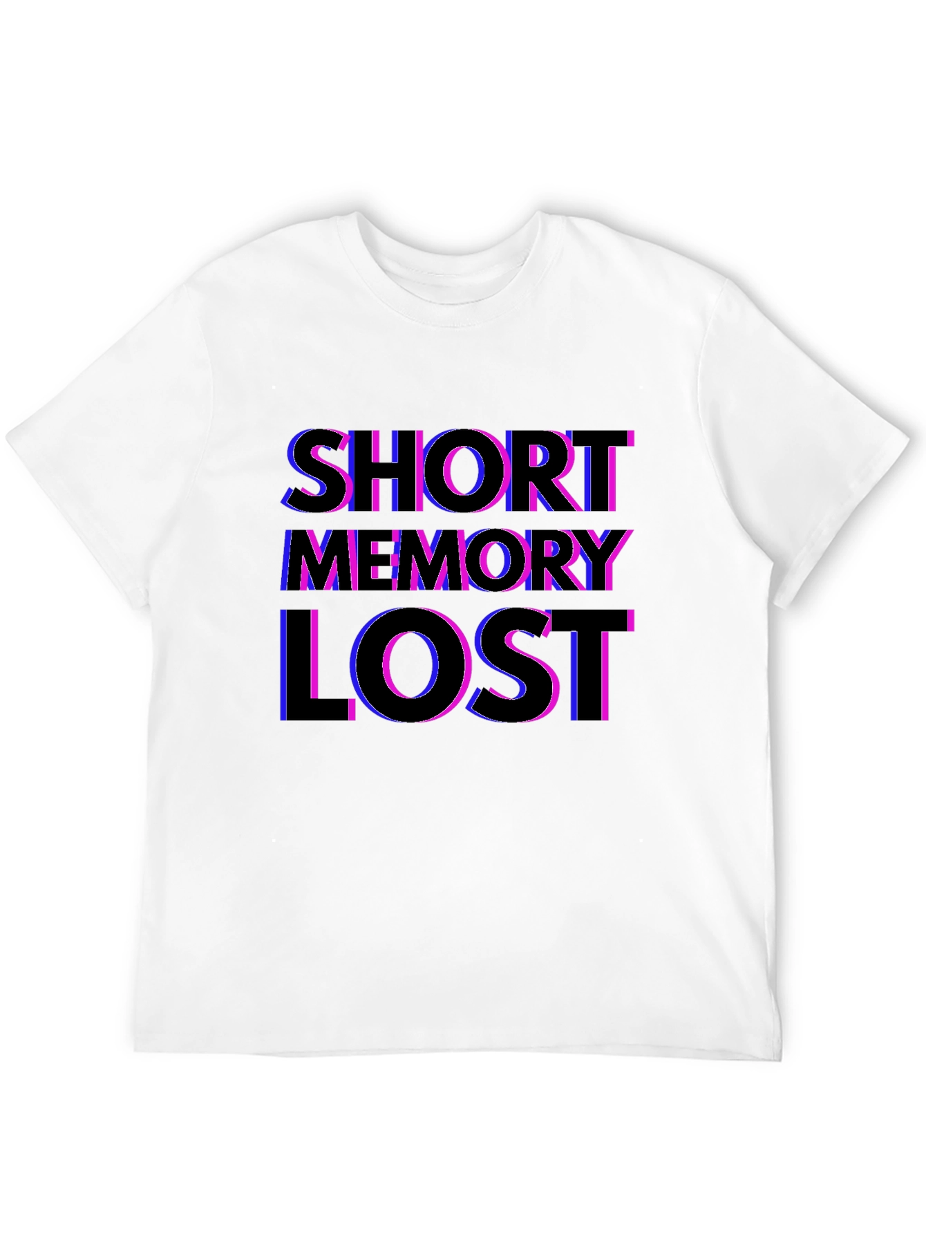 Black Short Memory Lost Funny Slogan Tee view 12