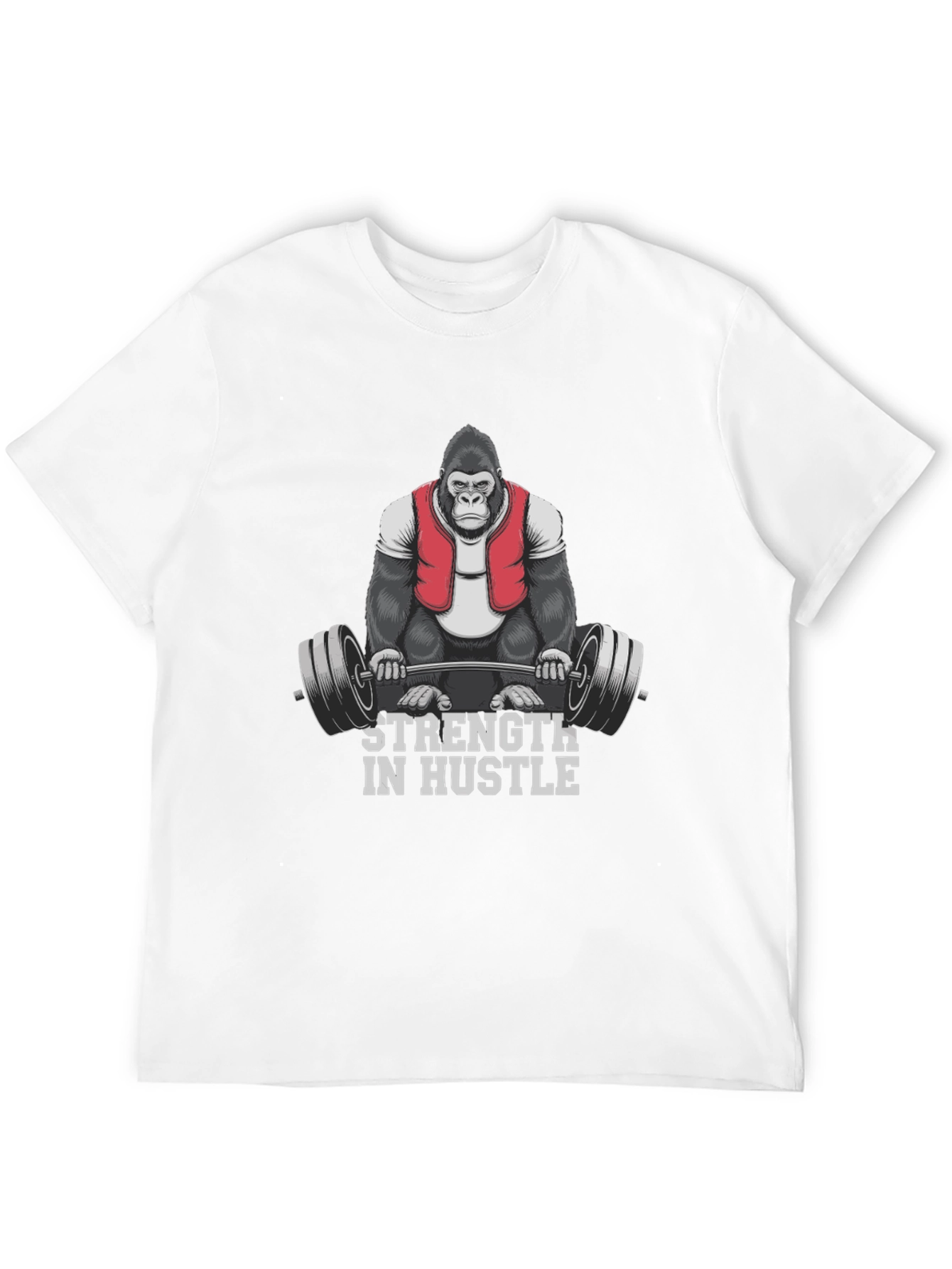 Black Strength in Hustle Gorilla Gym T-Shirt view 12