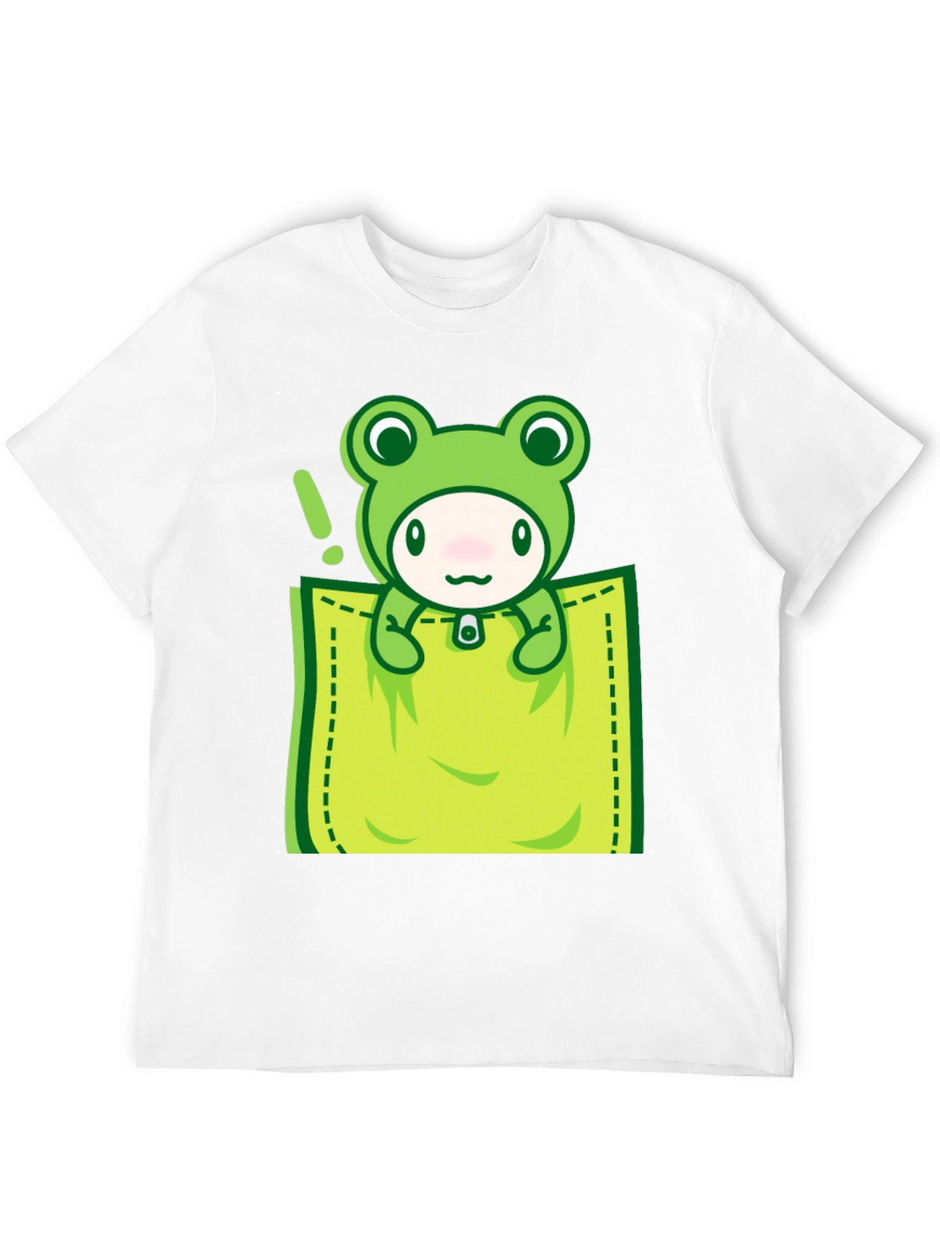 Black Cute Frog Pocket T-Shirt - Fun Graphic Tee view 12