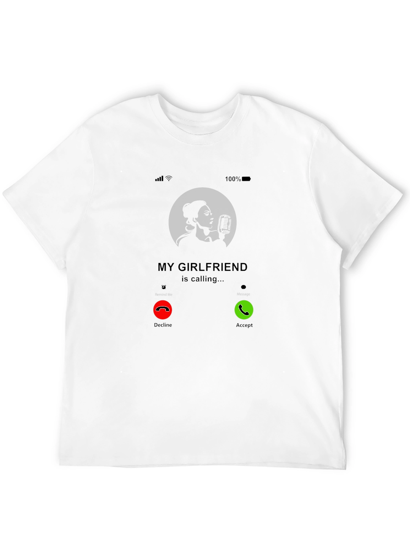 Black My Girlfriend is Calling T-Shirt - Funny Incoming Call Tee view 12