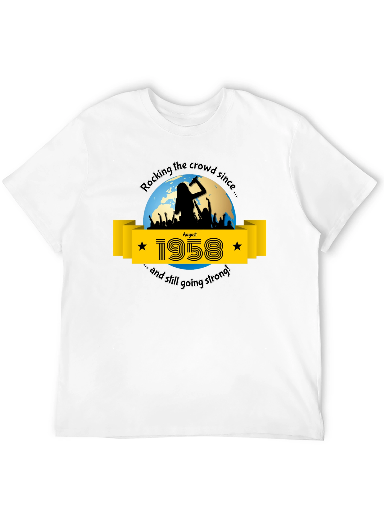 Black Rocking Since 1958 Black T-Shirt view 12
