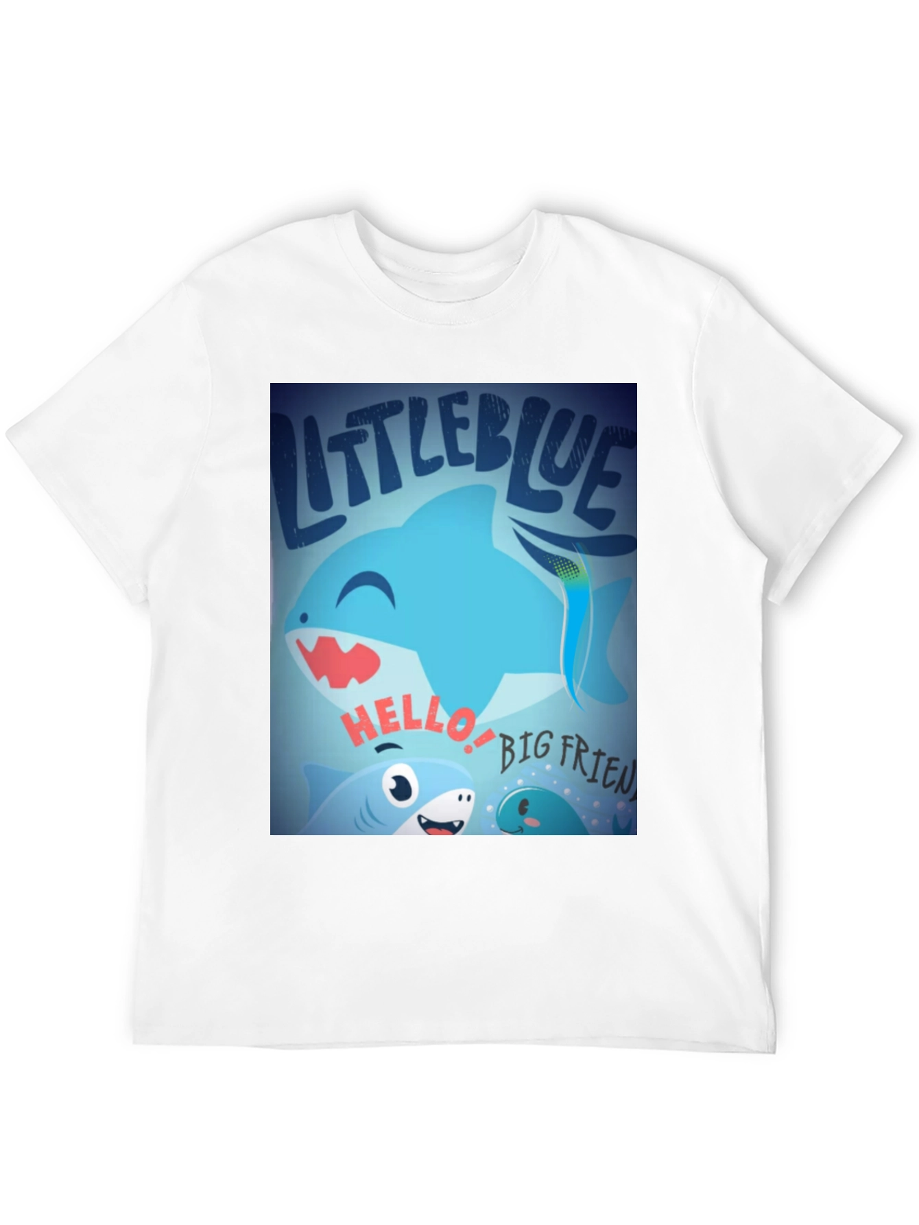 Black Little Blue Shark Graphic Tee - Fun, Casual Style view 12