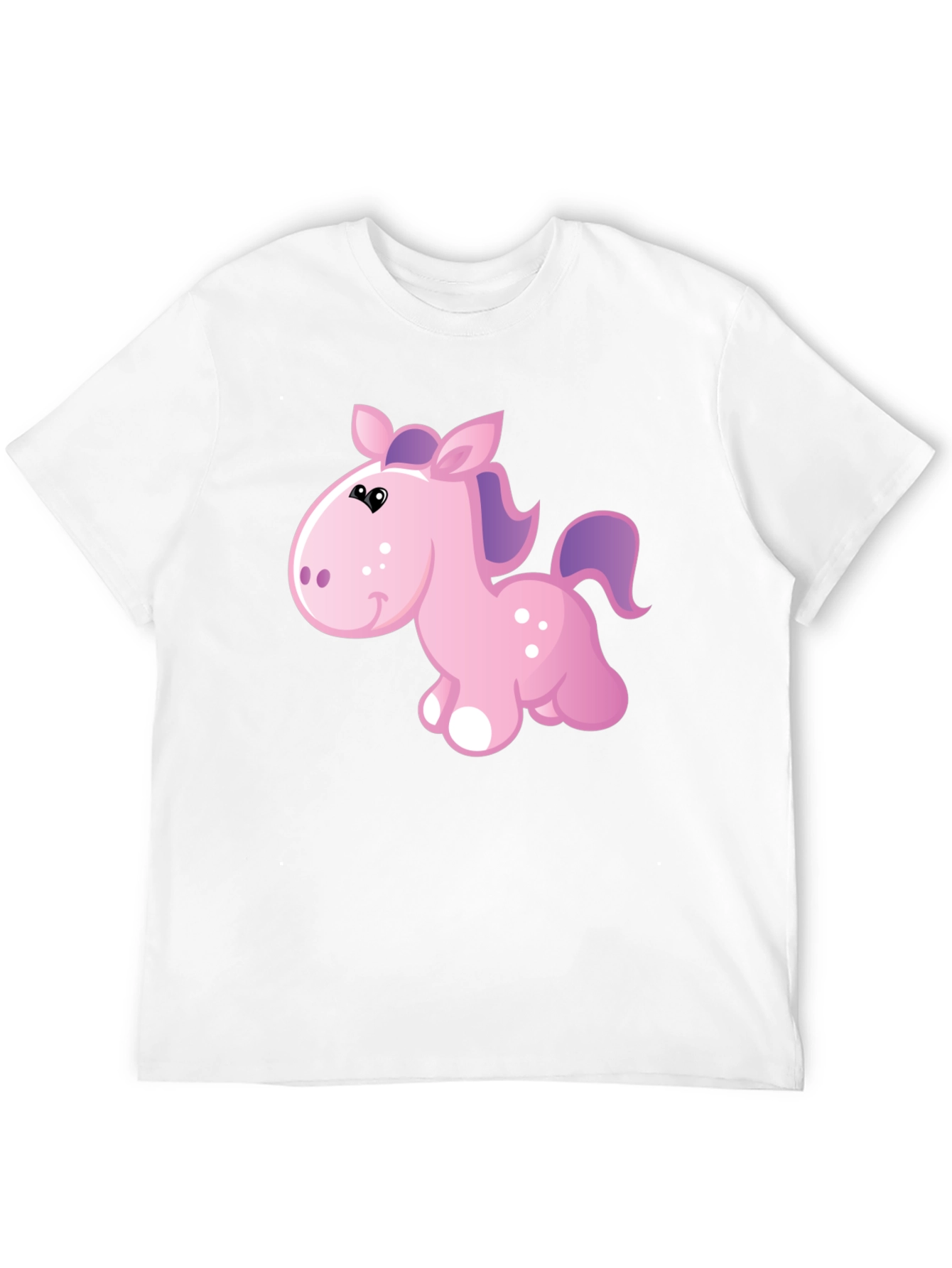 Black Cute Cartoon Pony Black T-Shirt view 12