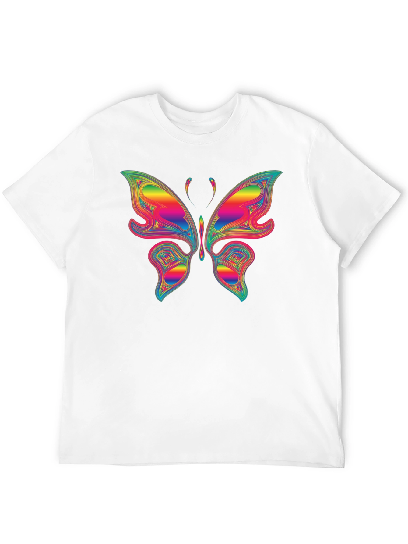Black Rainbow Butterfly Graphic T-Shirt - Unique Colorful Tee view 12