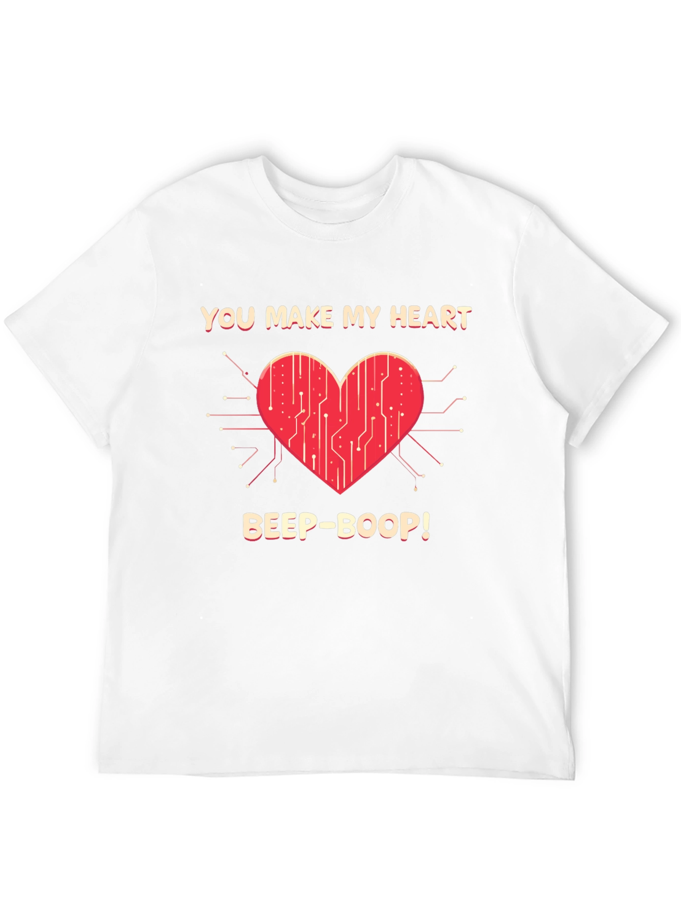 Black You Make My Heart Beep Boop Valentine's Day T-Shirt view 12