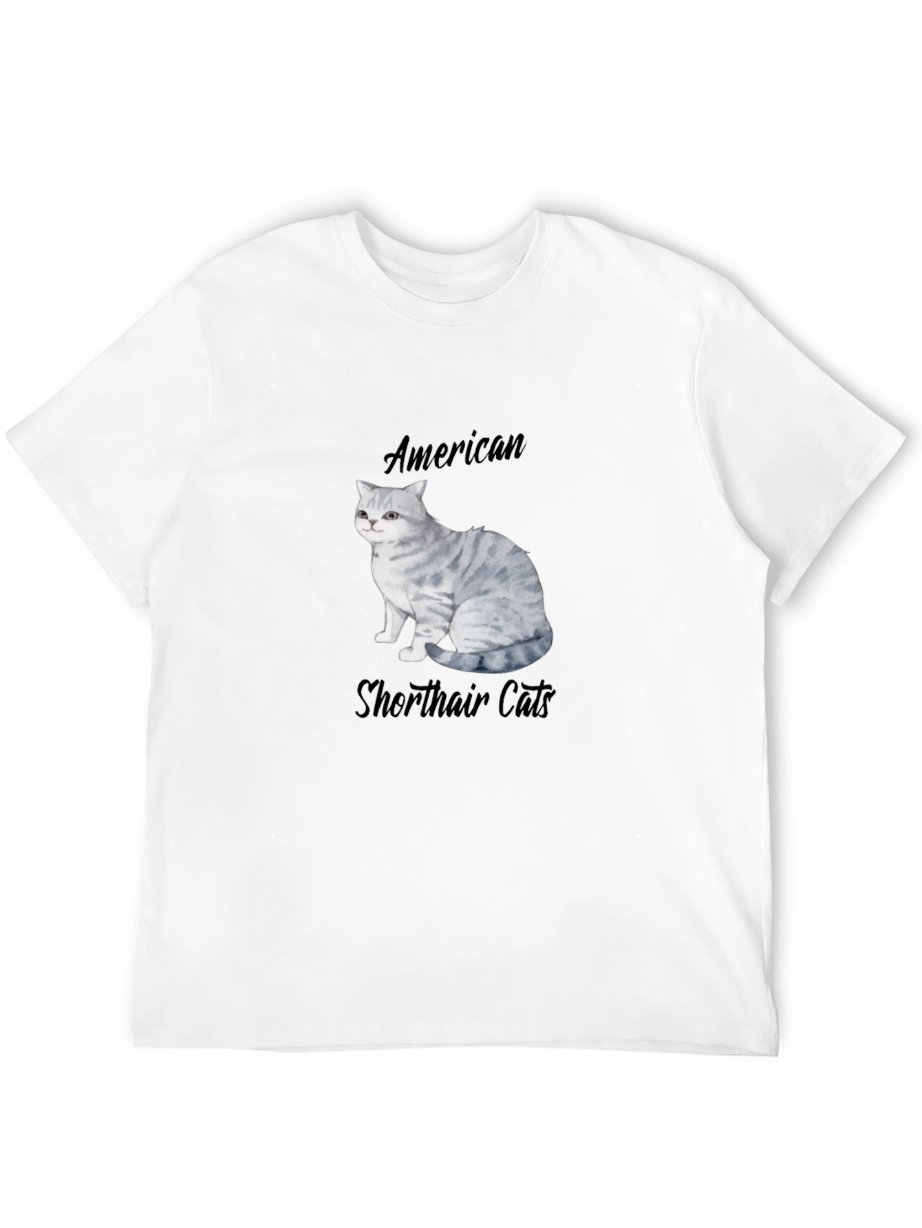 Black American Shorthair Cat Graphic T-Shirt view 12