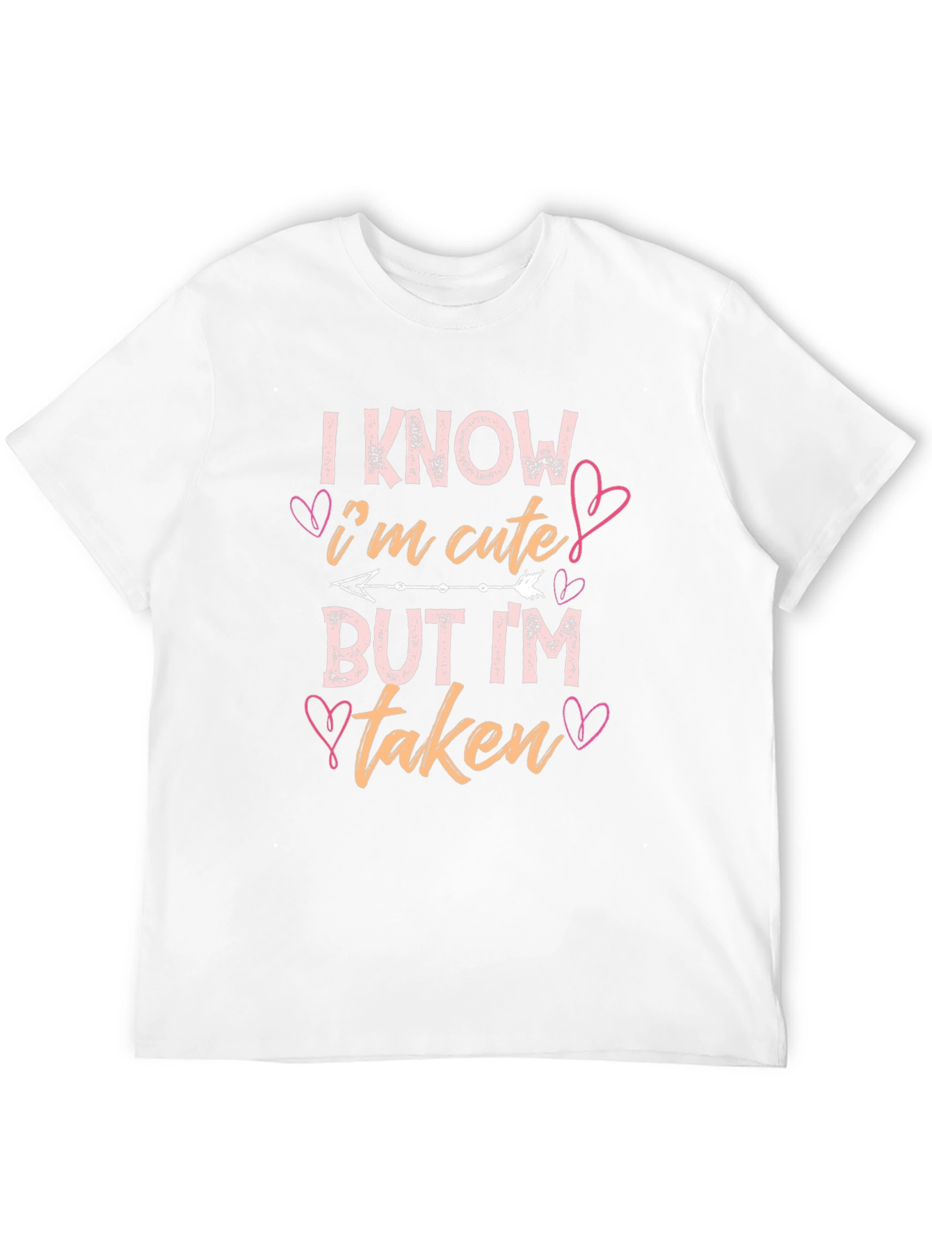 Black Cute But Taken Graphic Tee - Black Cotton T-Shirt view 12