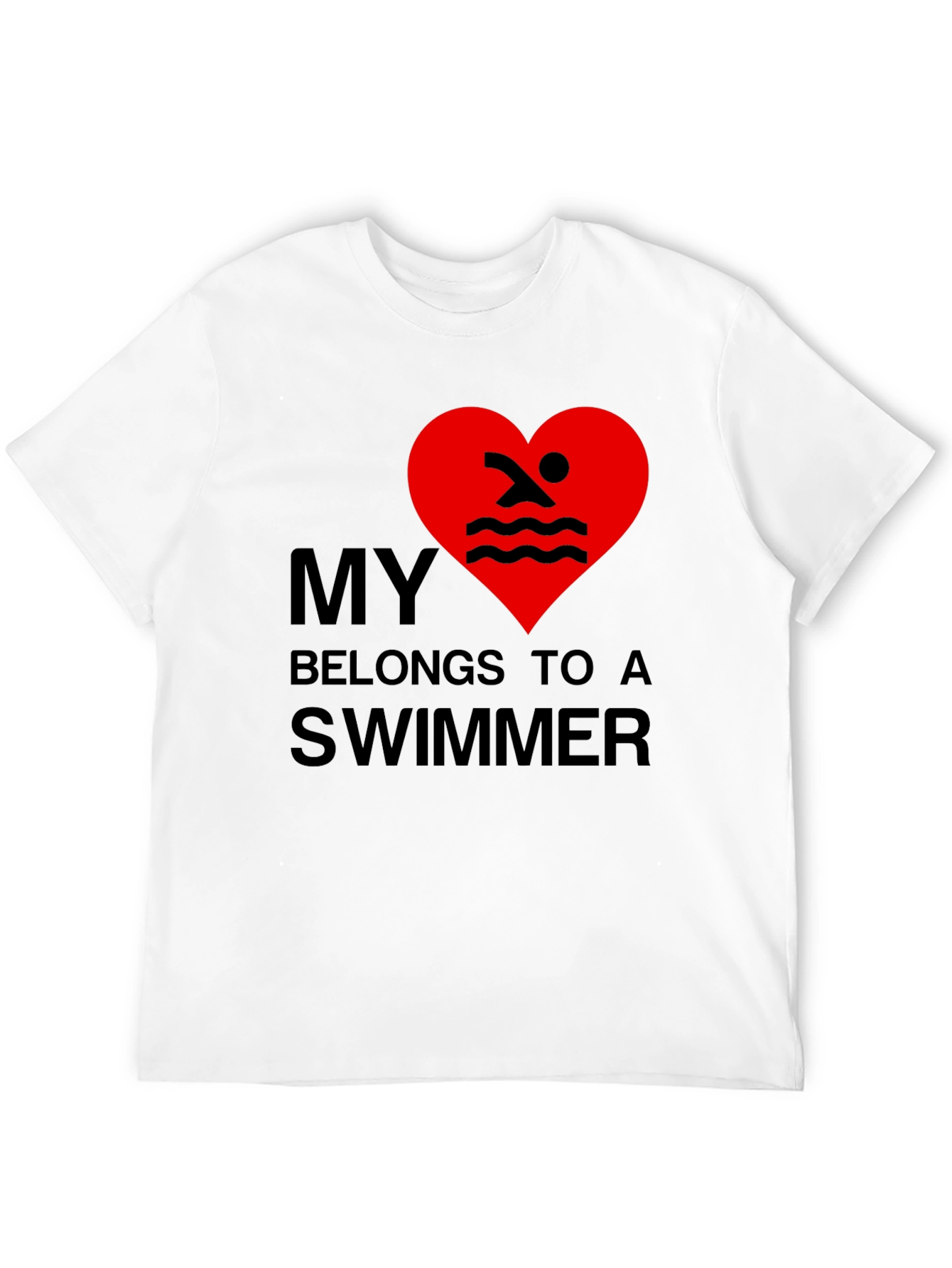 Black My Heart Belongs to a Swimmer - Novelty T-Shirt view 12
