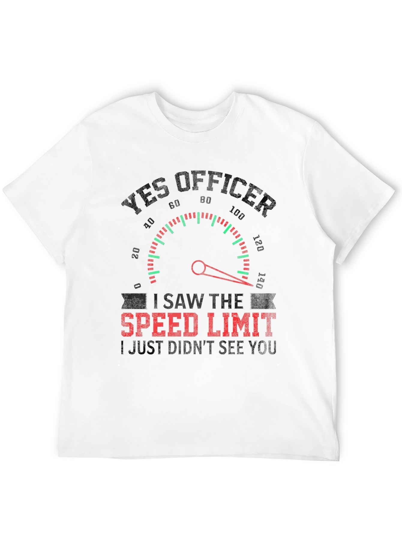 Black Yes Officer Funny Speed Limit T-Shirt view 12