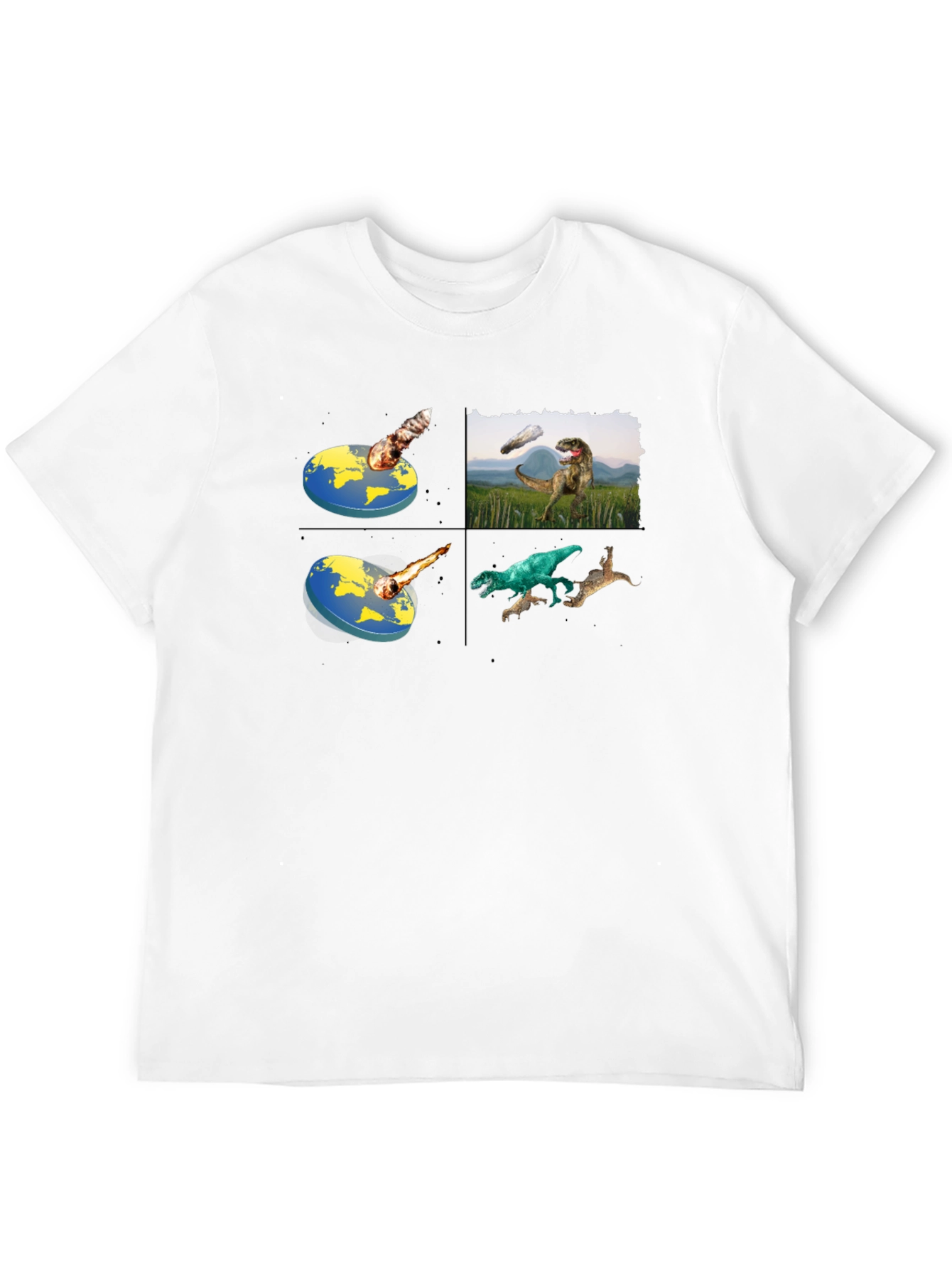 Black Dinosaur Extinction Black T-Shirt view 12