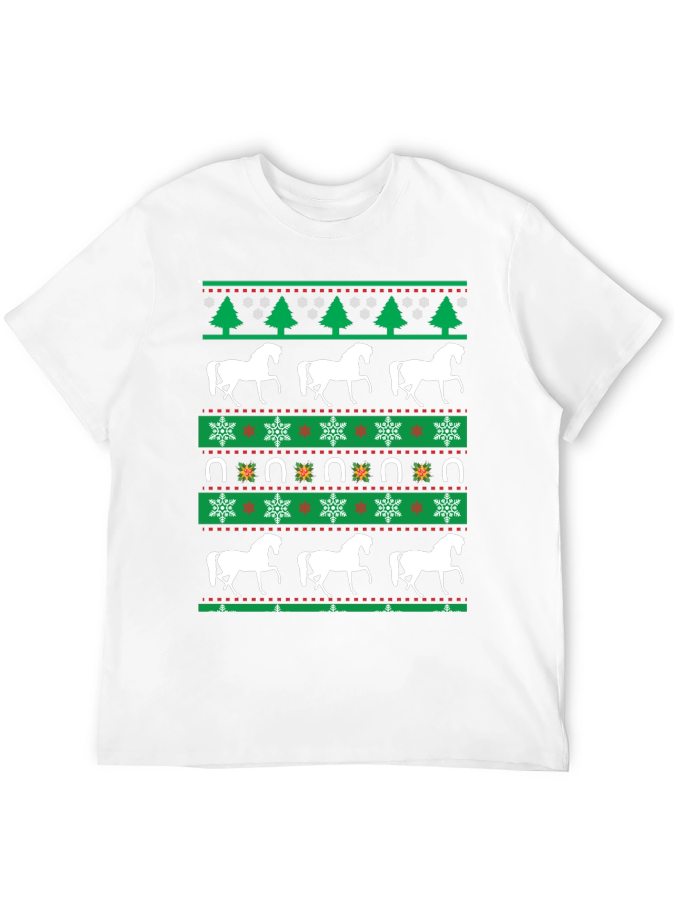 Black Horse Christmas T-Shirt: Holiday Equestrian Style view 12