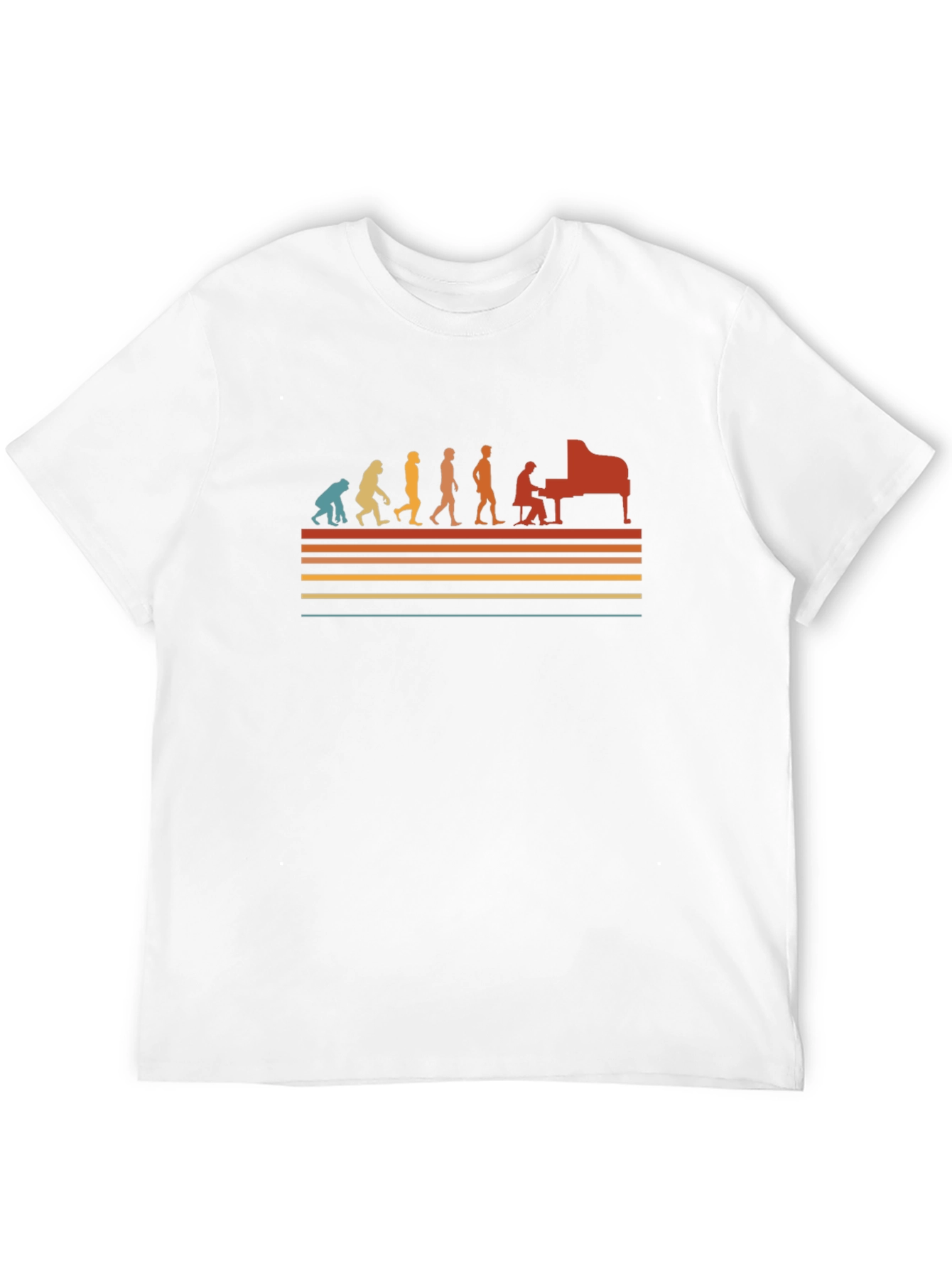 Black Evolution of Piano Player Black T-Shirt view 12