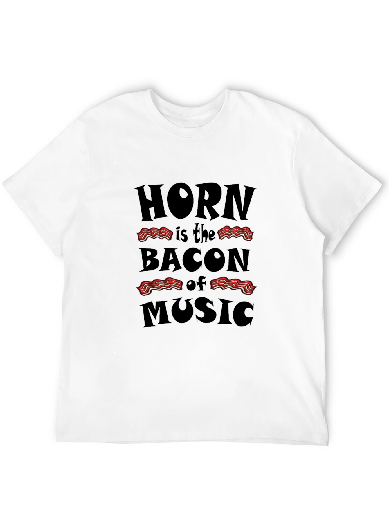 Black Horn is the Bacon of Music Black T-Shirt view 12