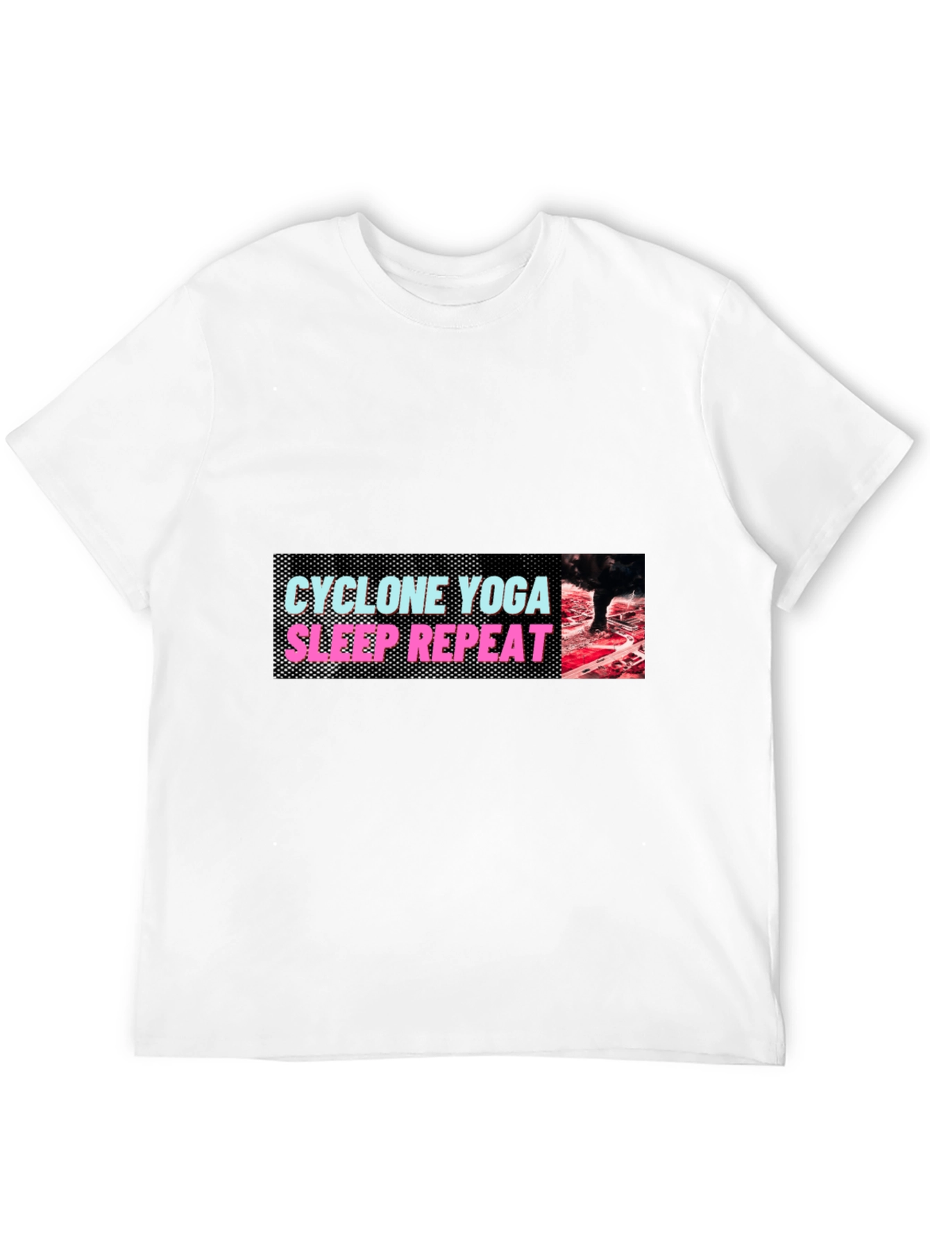 Black Men's 'Cyclone Yoga Sleep Repeat' Graphic Tee view 12