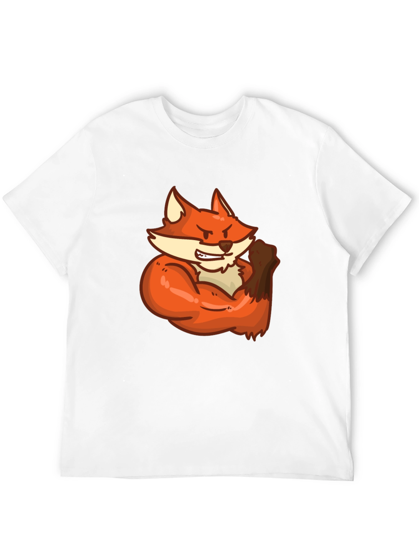 Black Black T-Shirt with Muscular Fox Graphic view 12