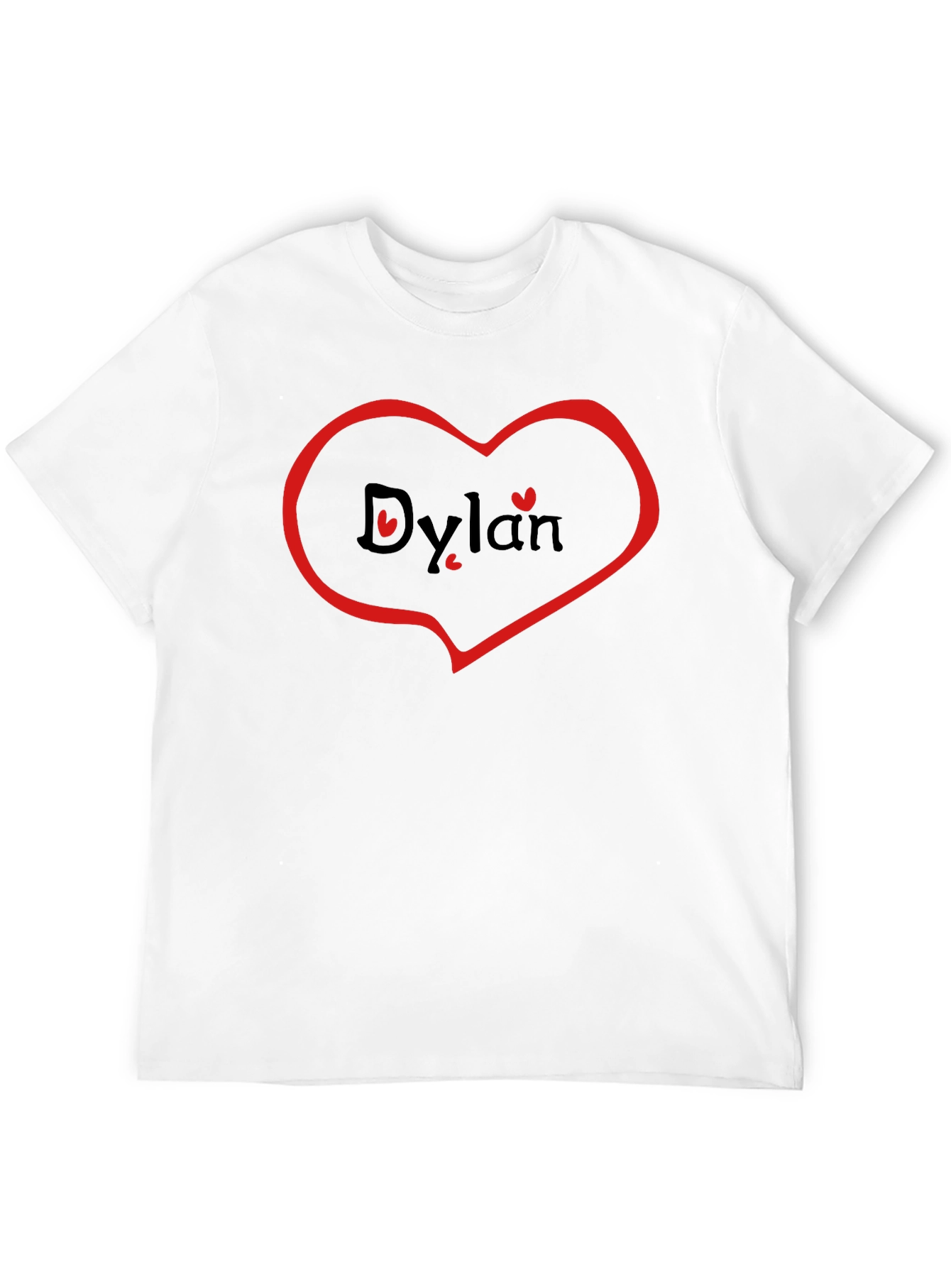 Black Dylan Heart T-Shirt - Black Cotton Graphic Tee view 12