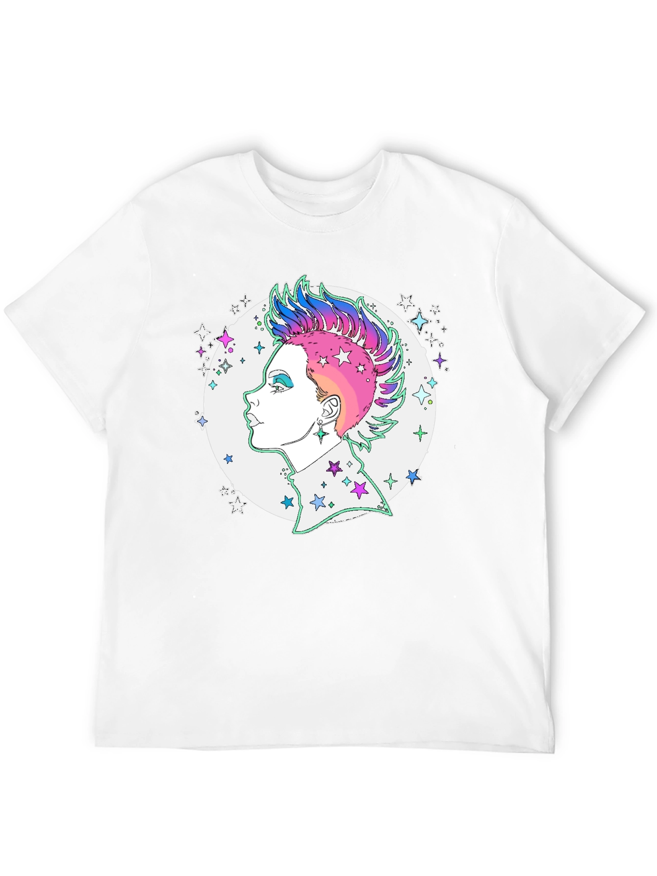 Black Edgy Punk Star Graphic Tee view 12