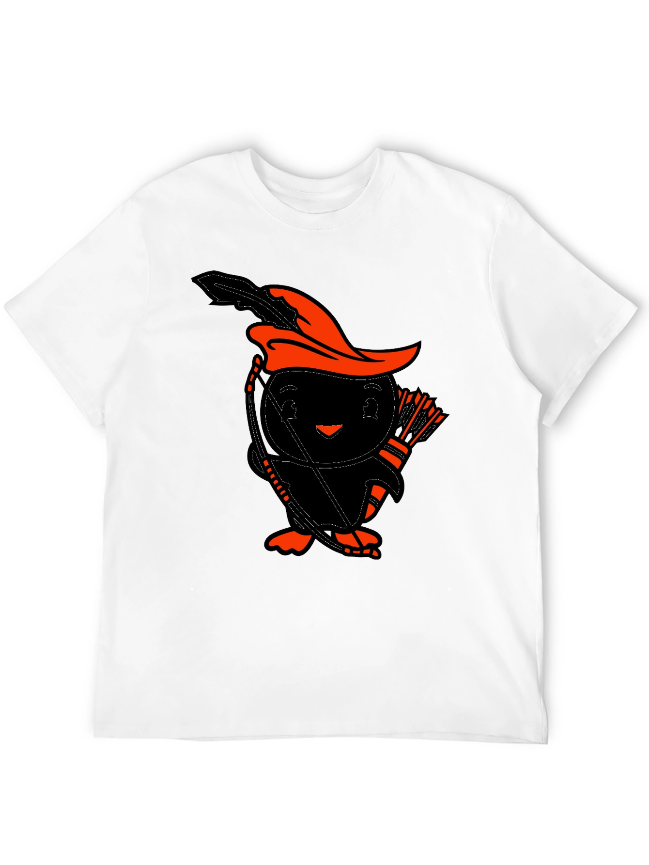 Black Funny Archer Penguin Black T-Shirt view 12