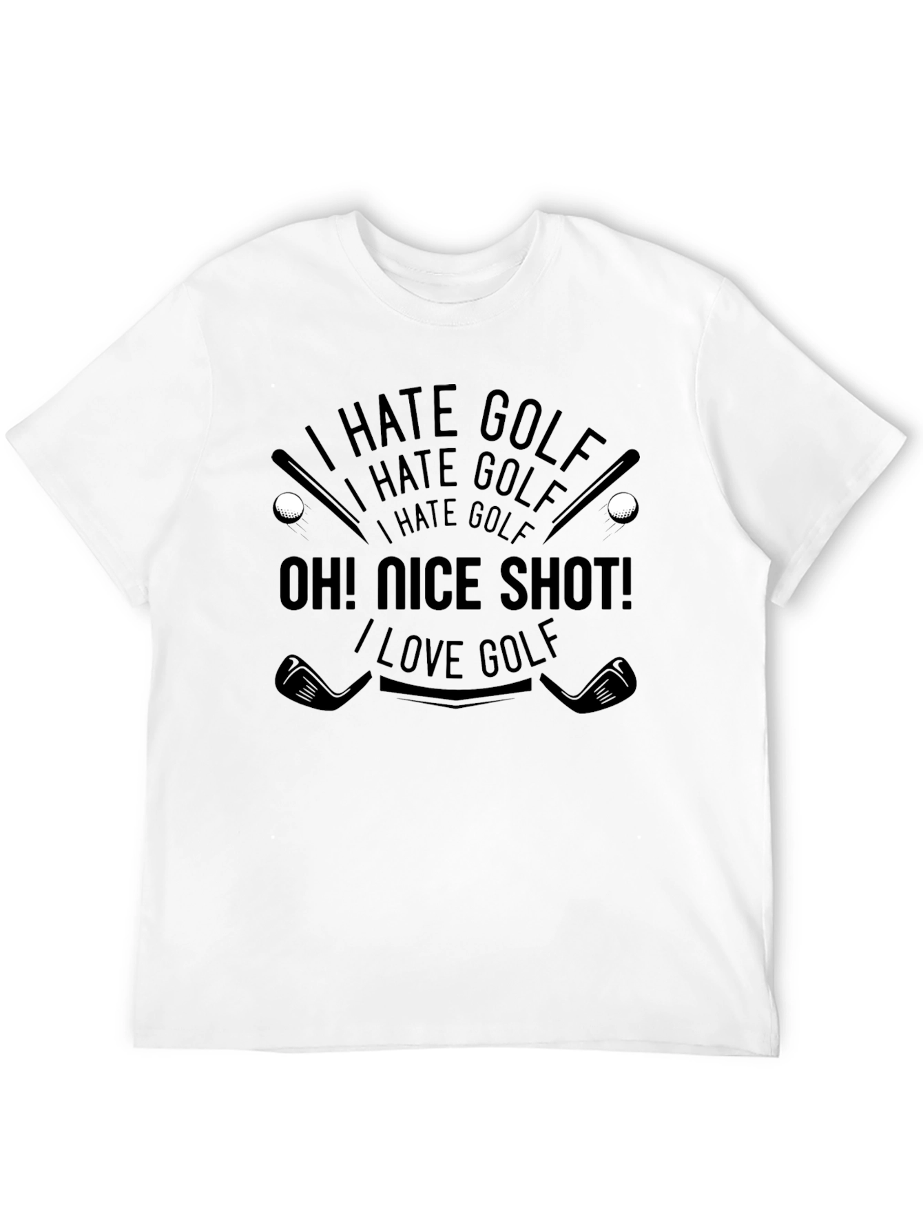 Black I Hate Golf - Funny Golfing T-Shirt  view 12