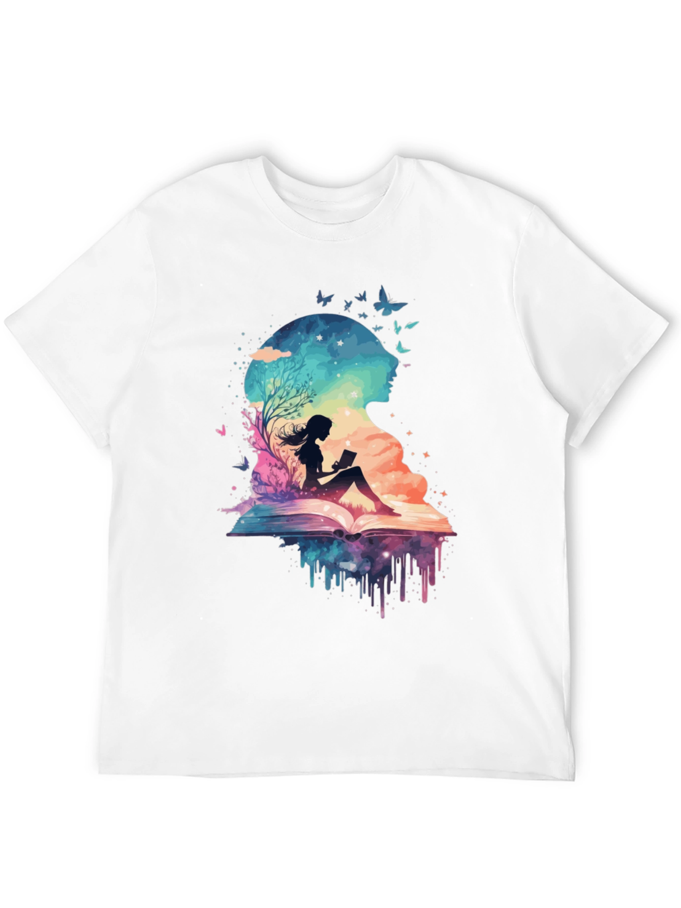 Black Book Lover Galaxy Tee - Literary Dreamscape Design view 12