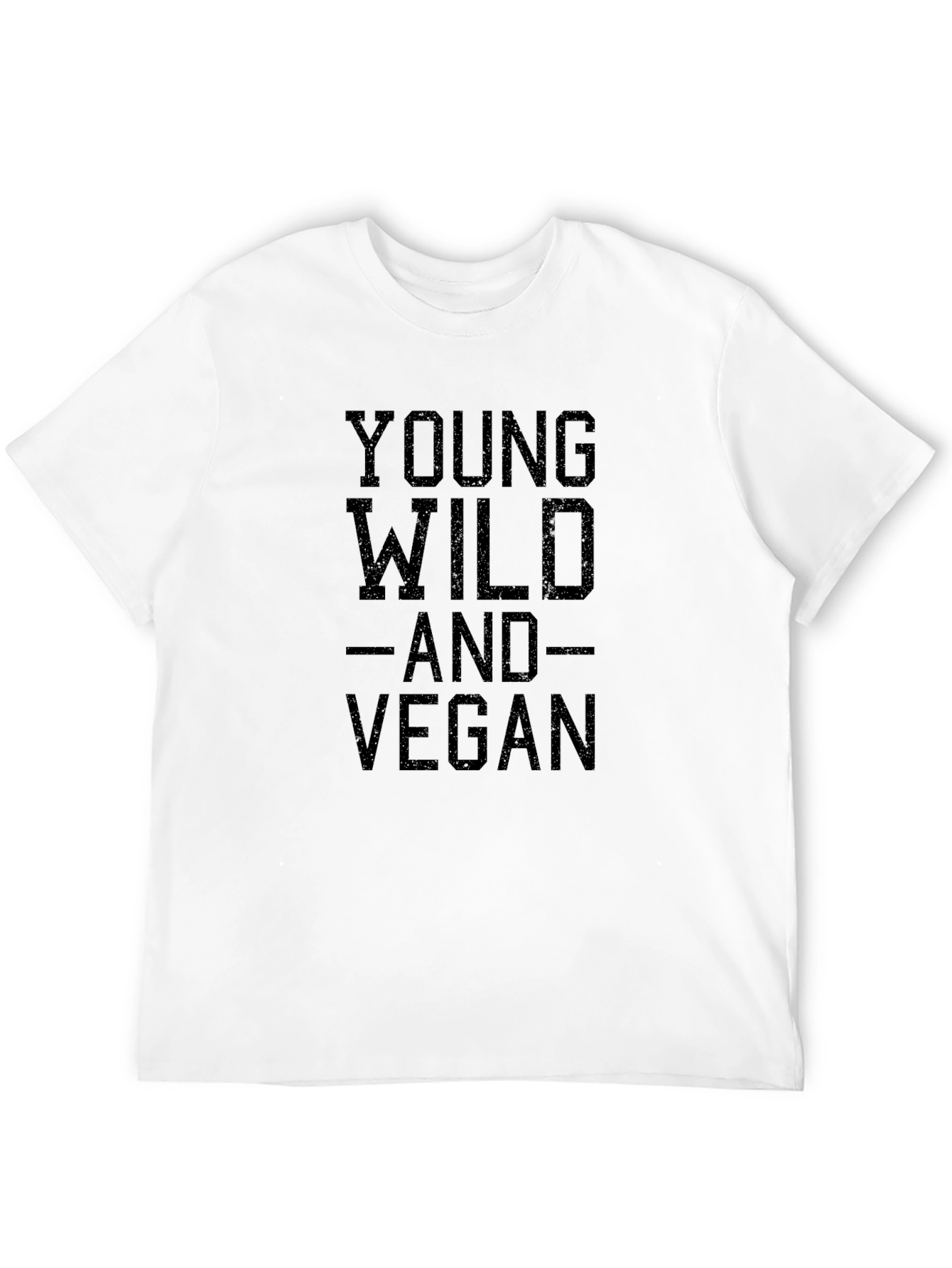 Black Young Wild and Vegan T-Shirt view 12