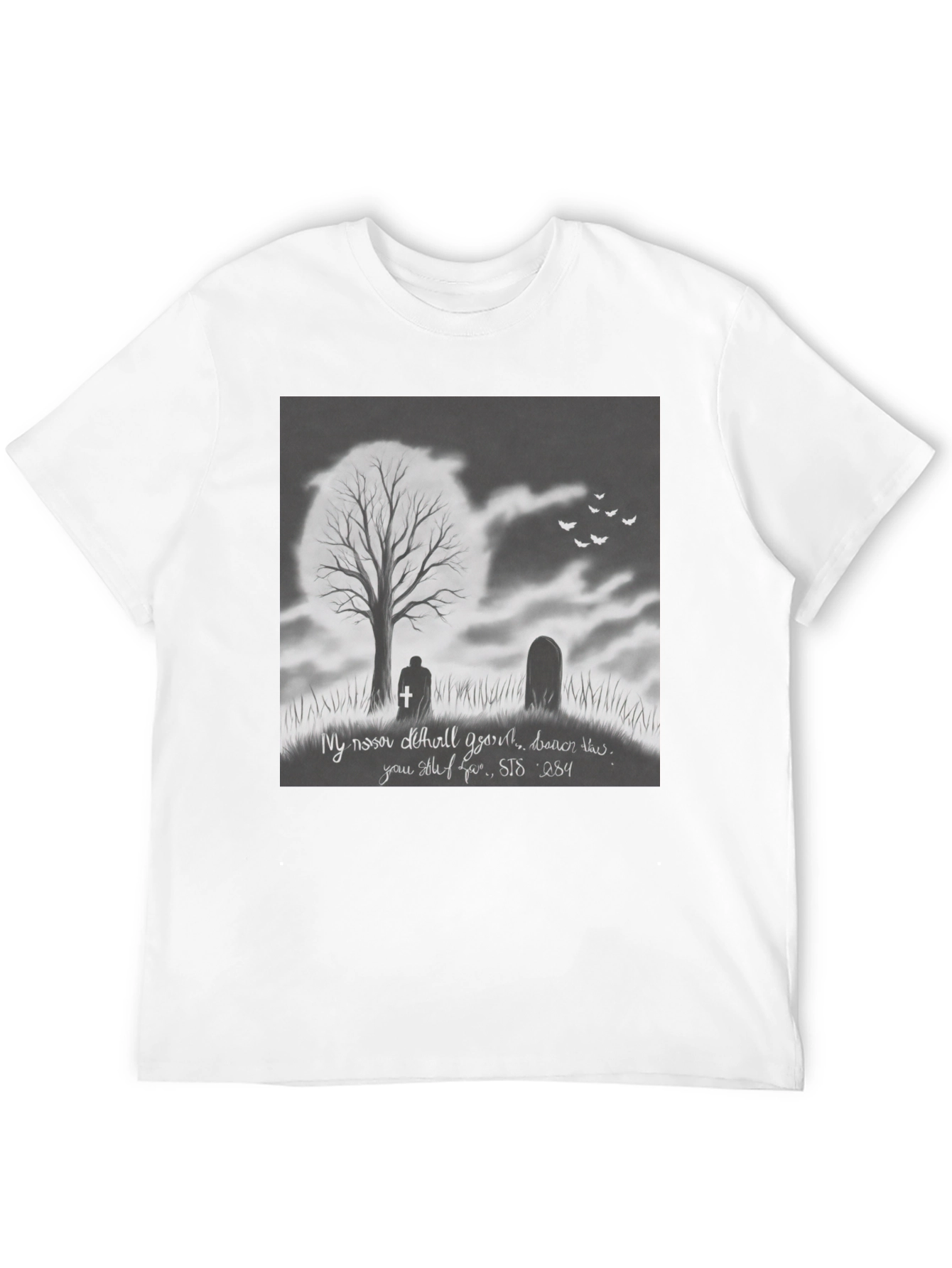 Black Gothic Graveyard T-Shirt - Dark Humor Tee view 12