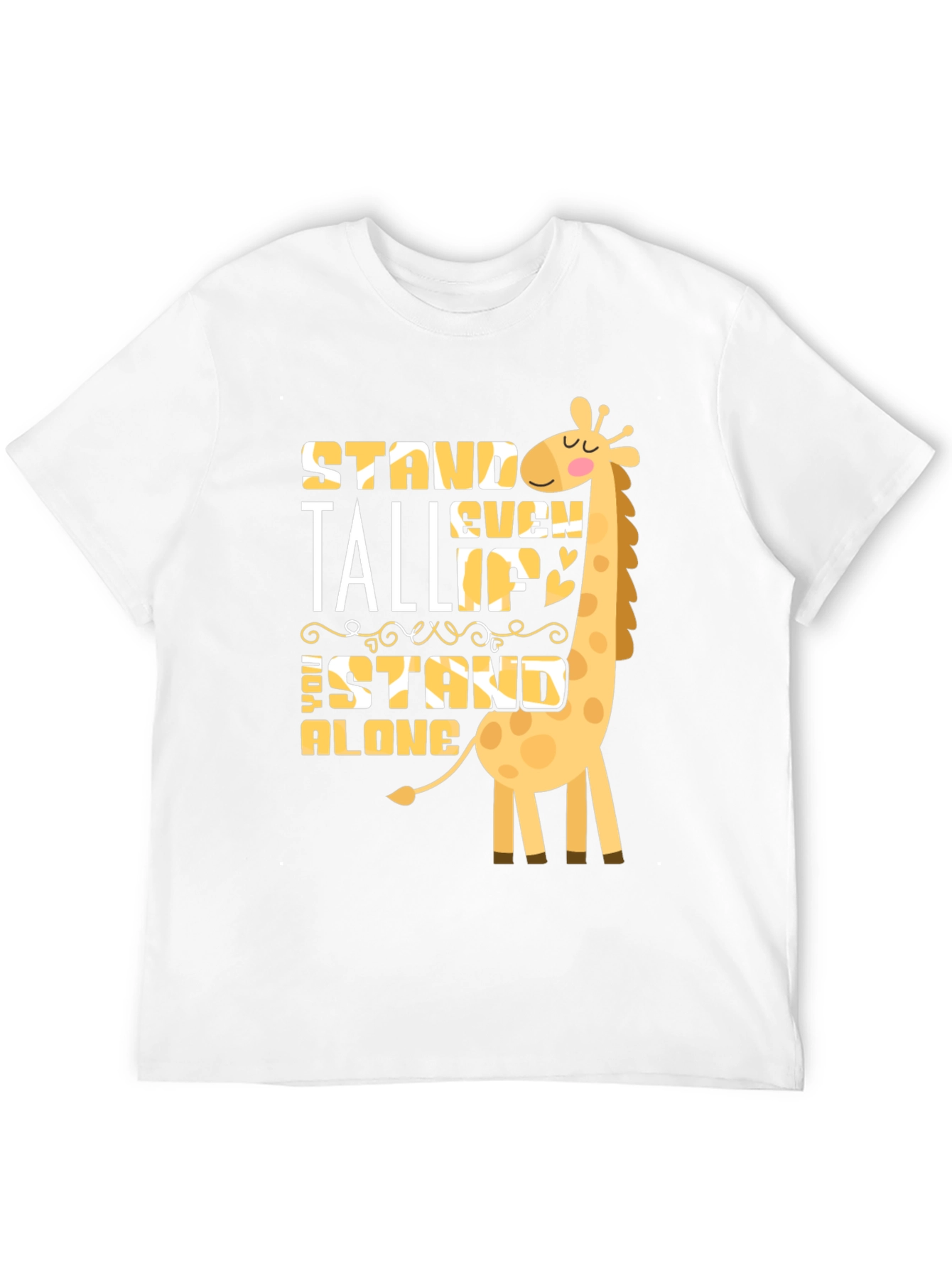 Black Stand Tall Giraffe Graphic T-Shirt view 12