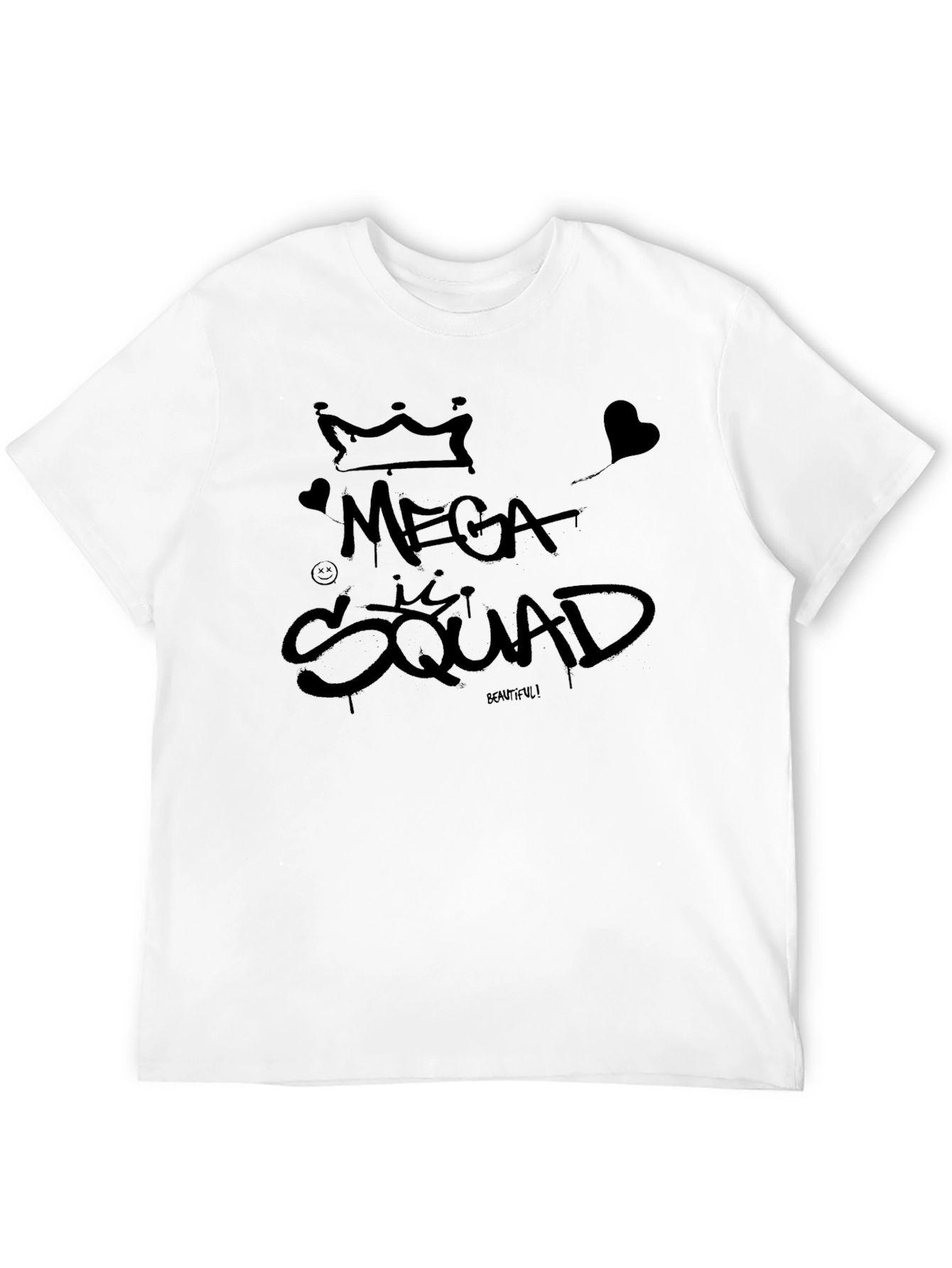 Black Mega Squad Graphic Tee - Black Cotton T-Shirt view 12