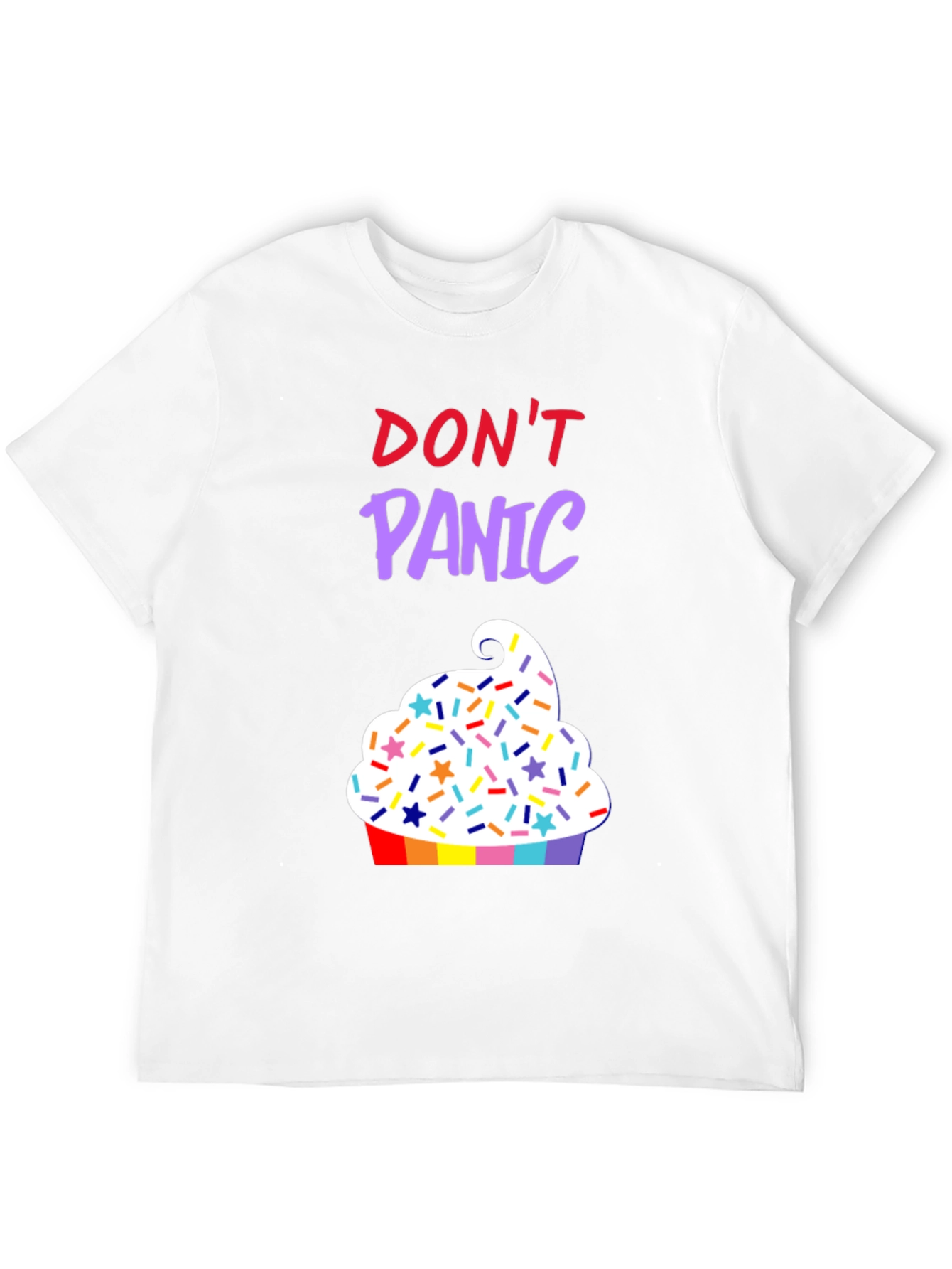 Black Don't Panic Cupcake T-Shirt view 12
