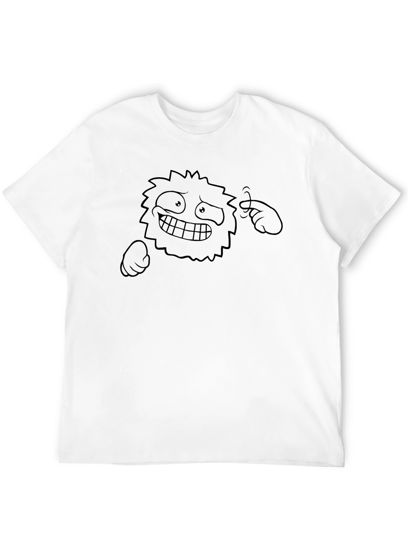 Black Funny Graphic Tee - Black Cartoon Monster T-Shirt view 12