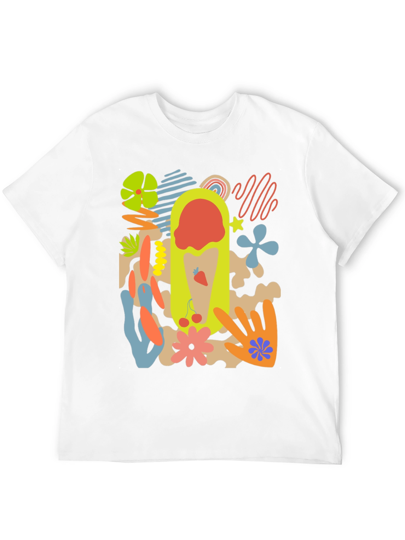 Black Abstract Graphic Print T-Shirt view 12