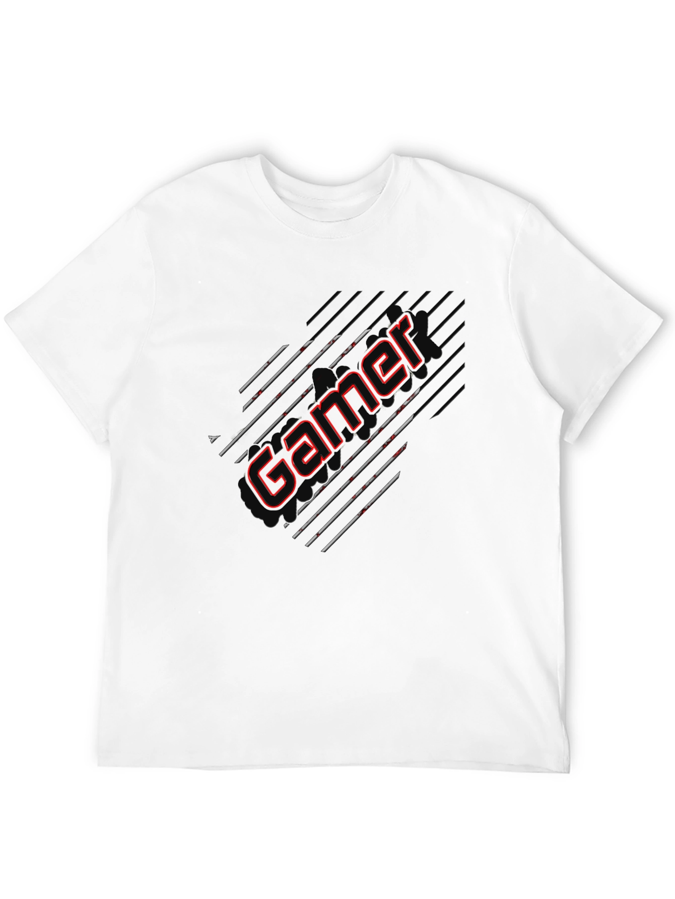 Black Gamer Graphic Tee - Black Cotton Blend view 12