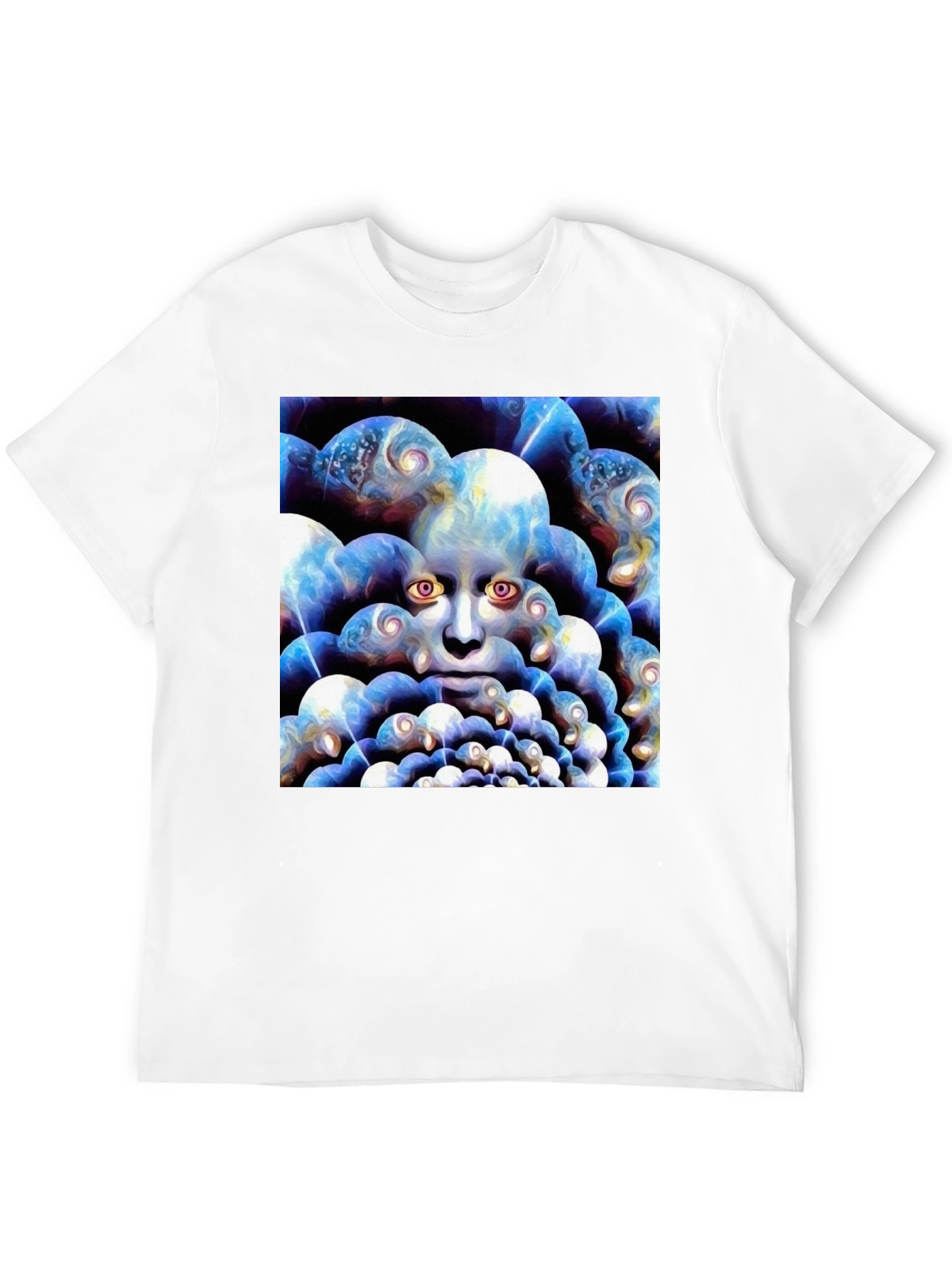 Black Surreal Face Graphic Black T-Shirt view 12