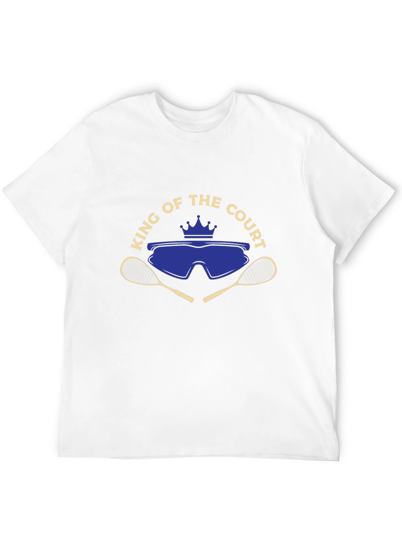 Black King of the Court T-Shirt - Squash Design view 12