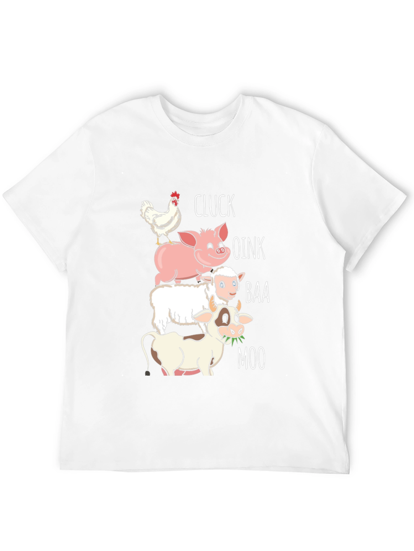 Black Farm Animal Sound Stack T-Shirt - Cluck, Oink, Baa, Moo view 12