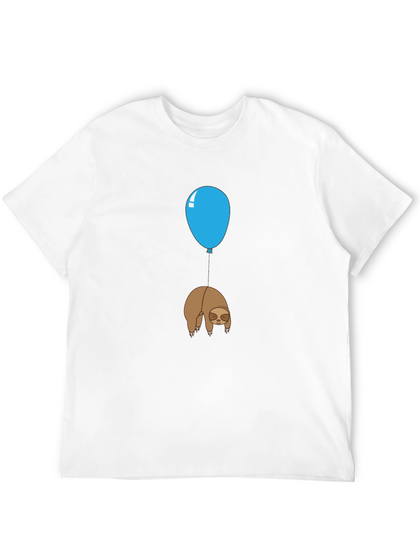 Black Sloth Balloon Graphic Tee - Relaxed Fit Cotton T-Shirt view 12