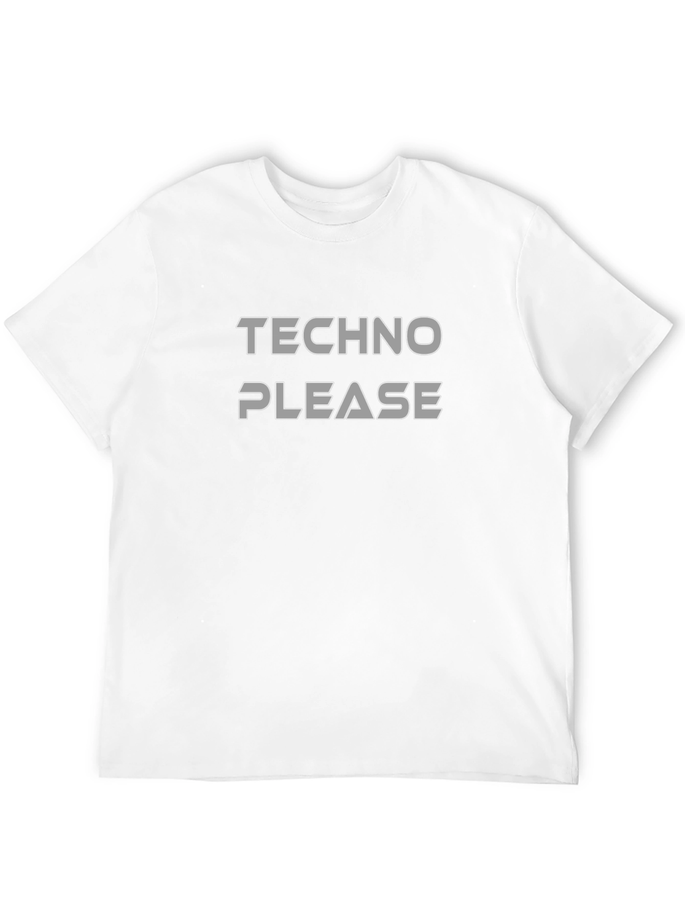 Black Techno Please Graphic T-Shirt - Classic Crew Neck Tee view 12