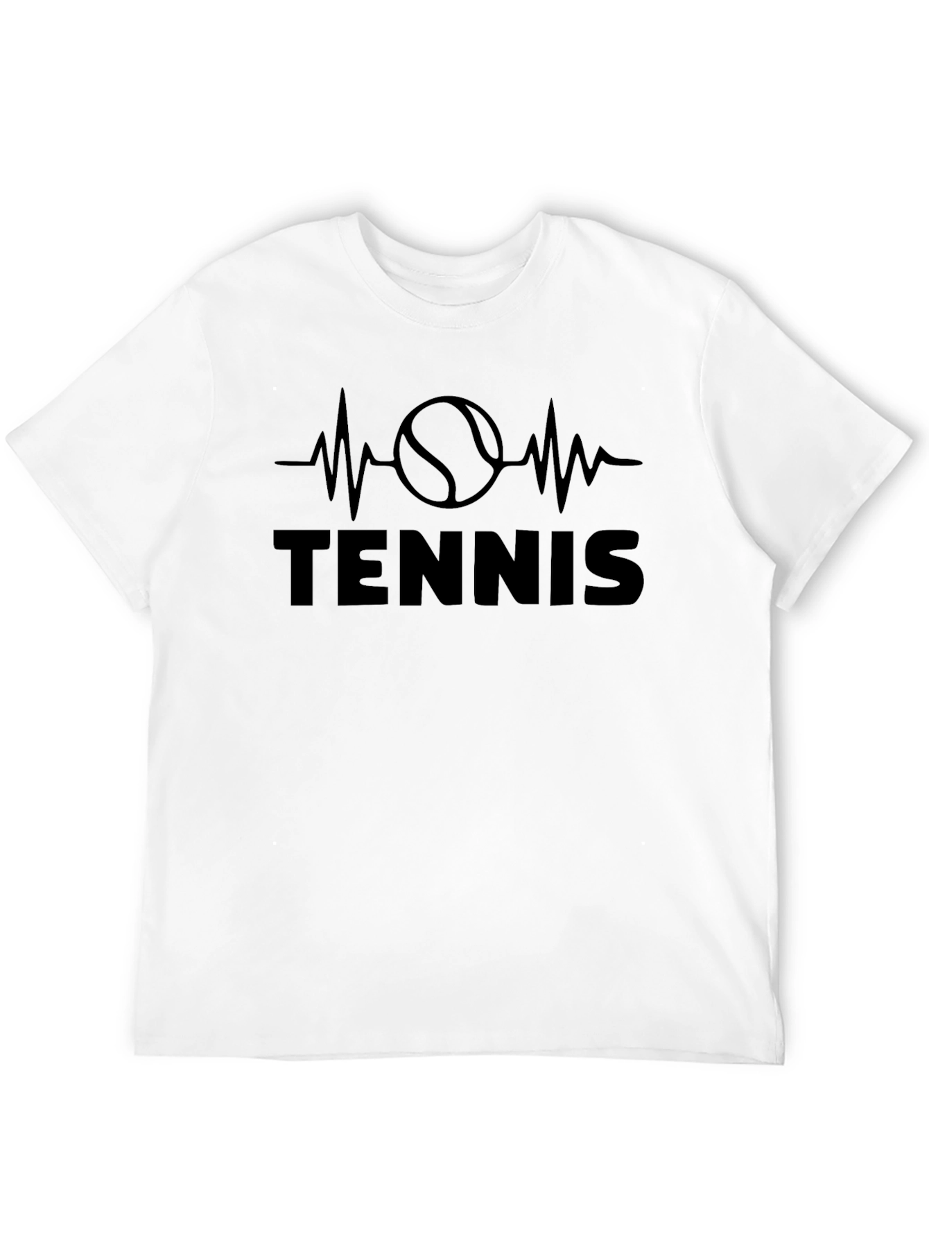 Black Tennis Heartbeat Graphic T-Shirt view 12