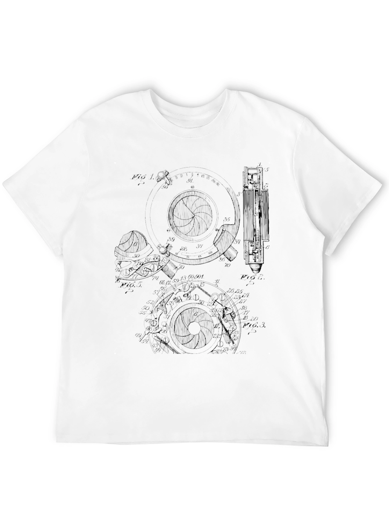 Black Camera Aperture Diagram Black T-Shirt view 12