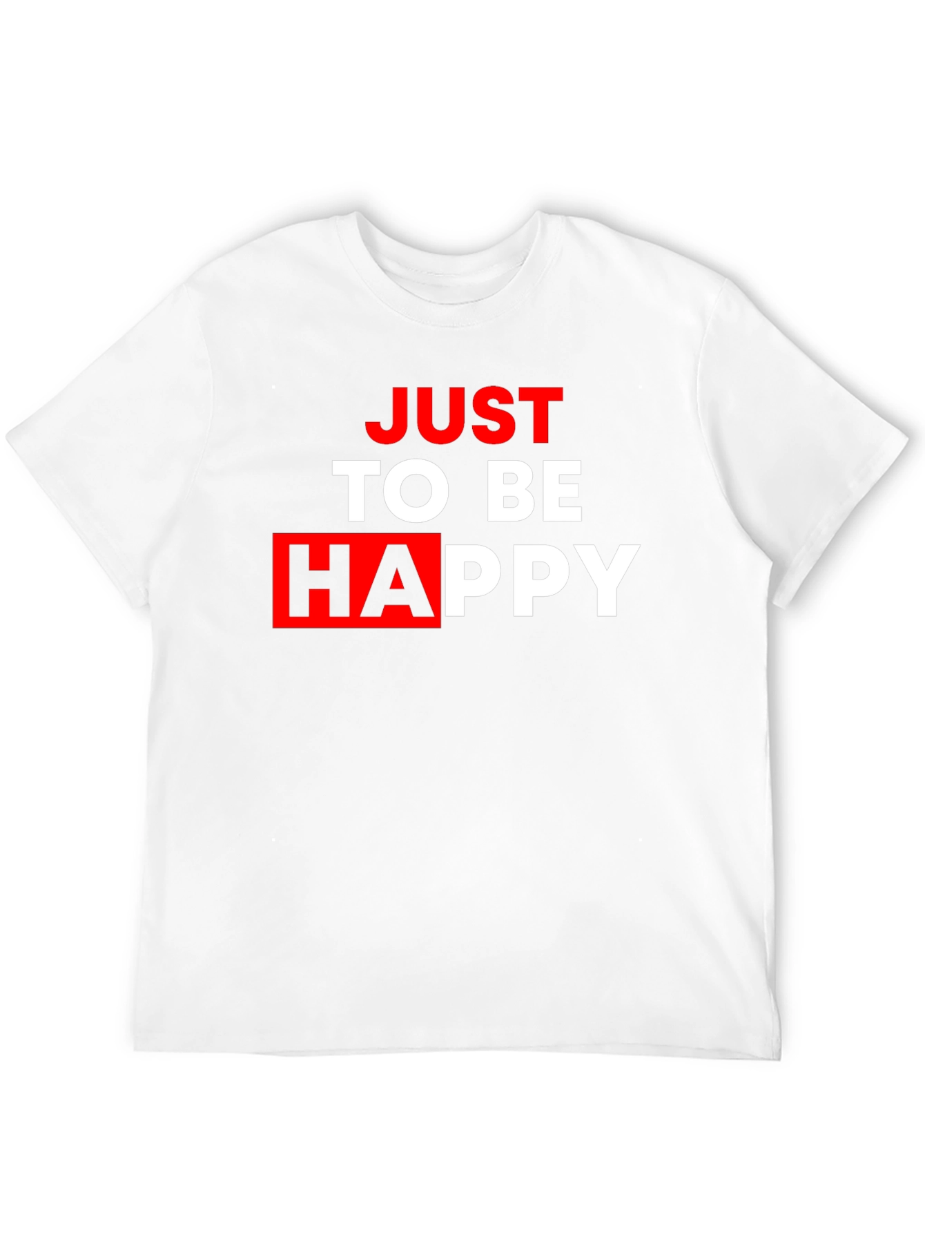 Black Just To Be Happy Graphic Tee - Black Casual T-Shirt view 12