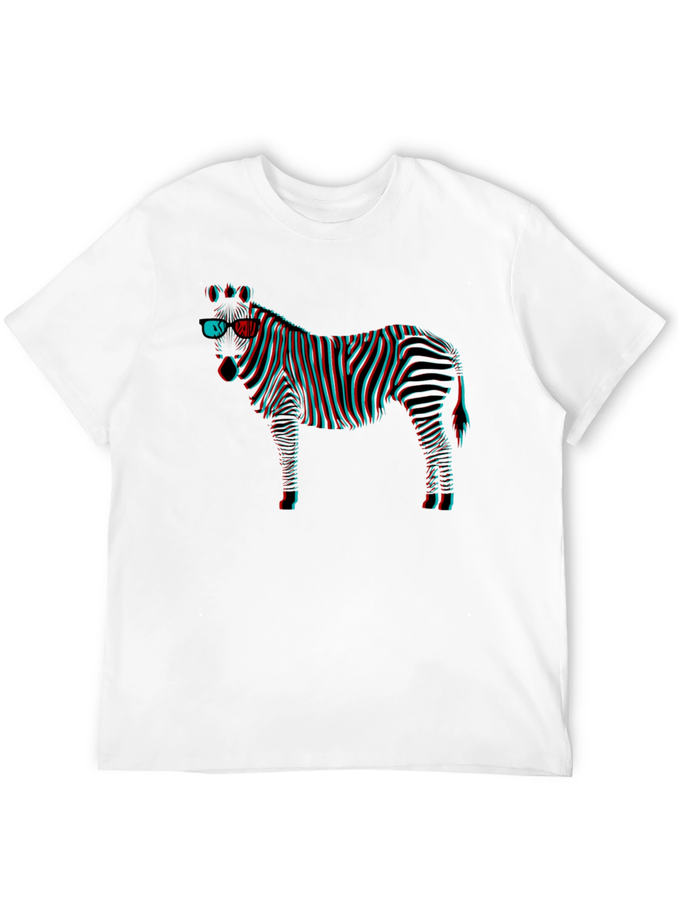 Black 3D Zebra Graphic Tee - Black view 12