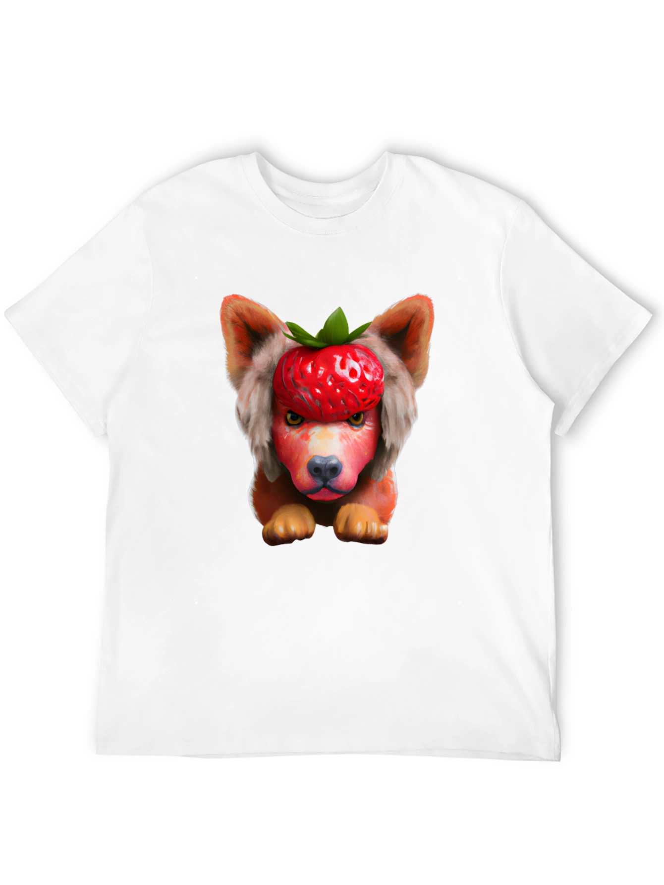 Black Strawberry Dog Head Graphic Tee - Unique & Fun! view 12