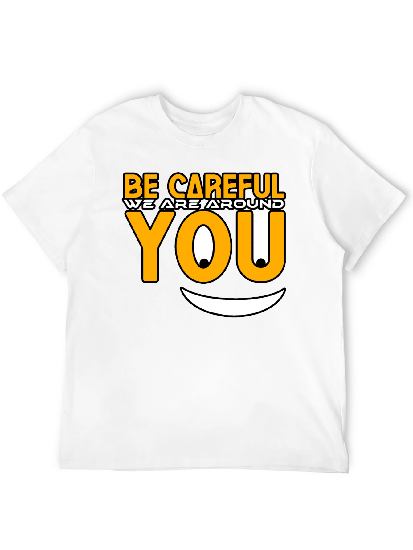 Black Be Careful Graphic T-Shirt - Funny Novelty Tee view 12