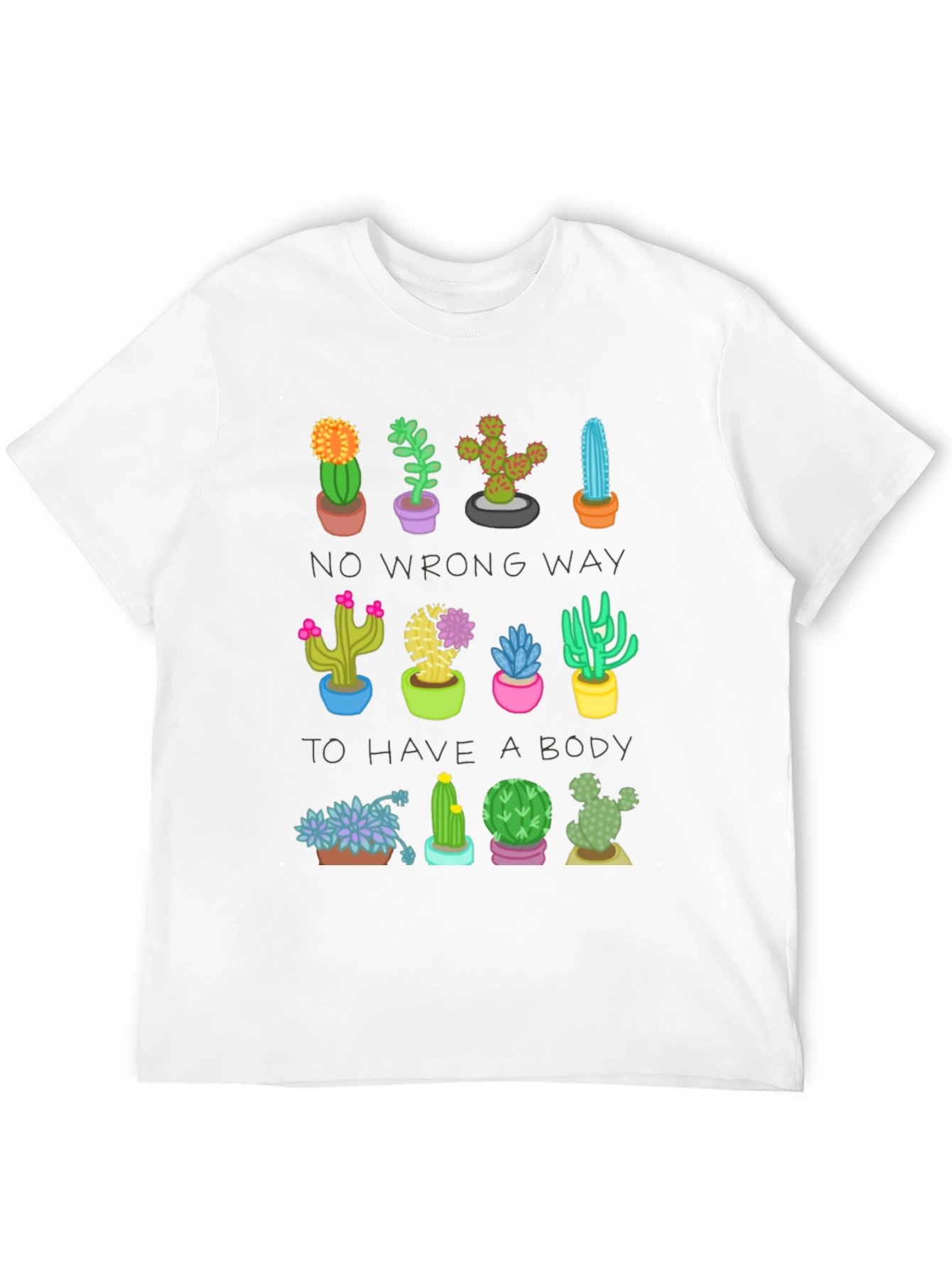 Black Cactus Body Positive T-Shirt view 12