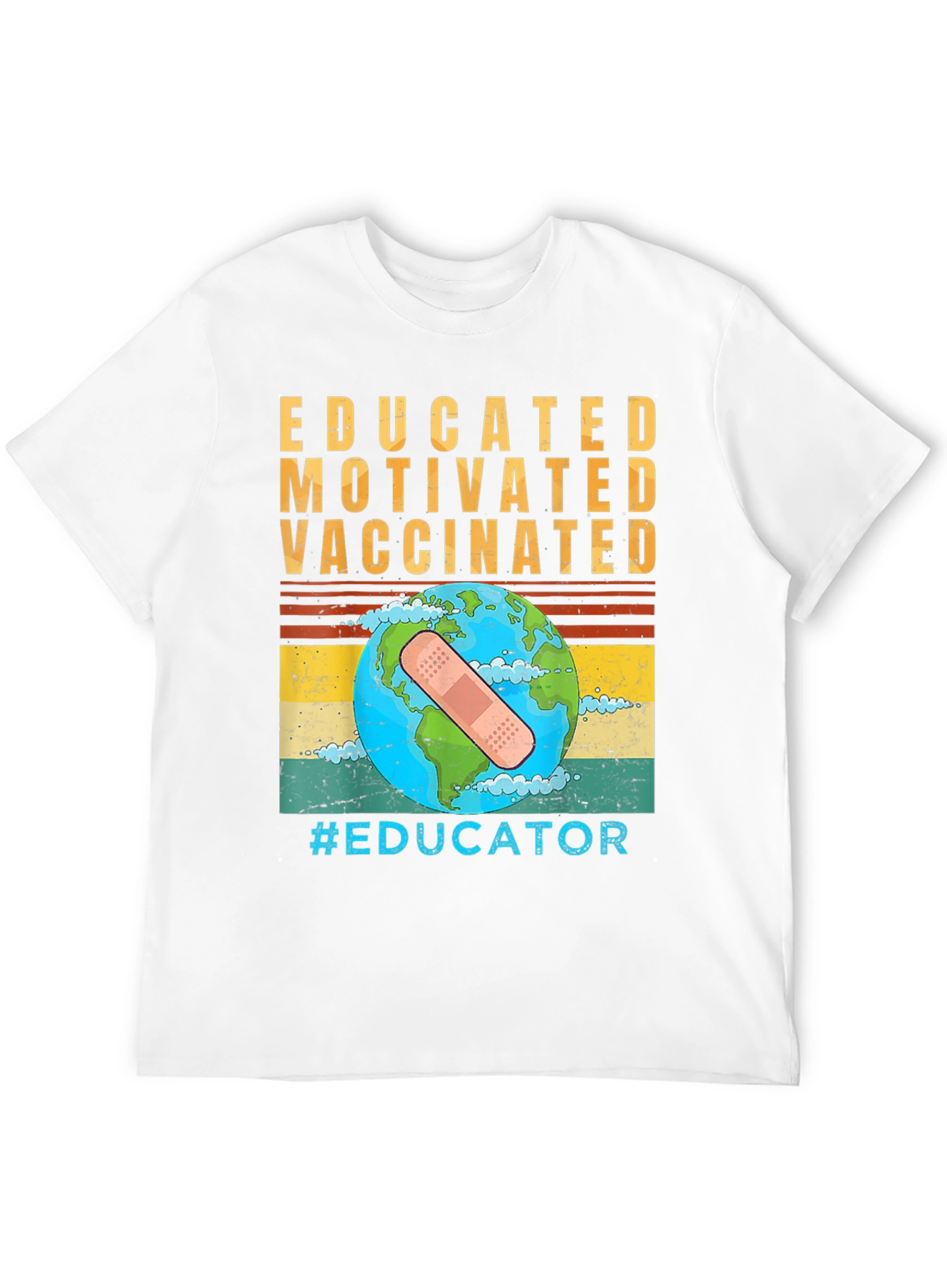 Black Educated Vaccinated Graphic T-Shirt view 12
