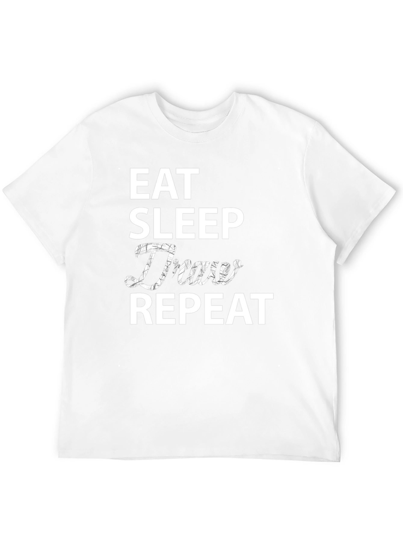 Black Eat Sleep Draw Repeat Black Graphic T-Shirt view 12