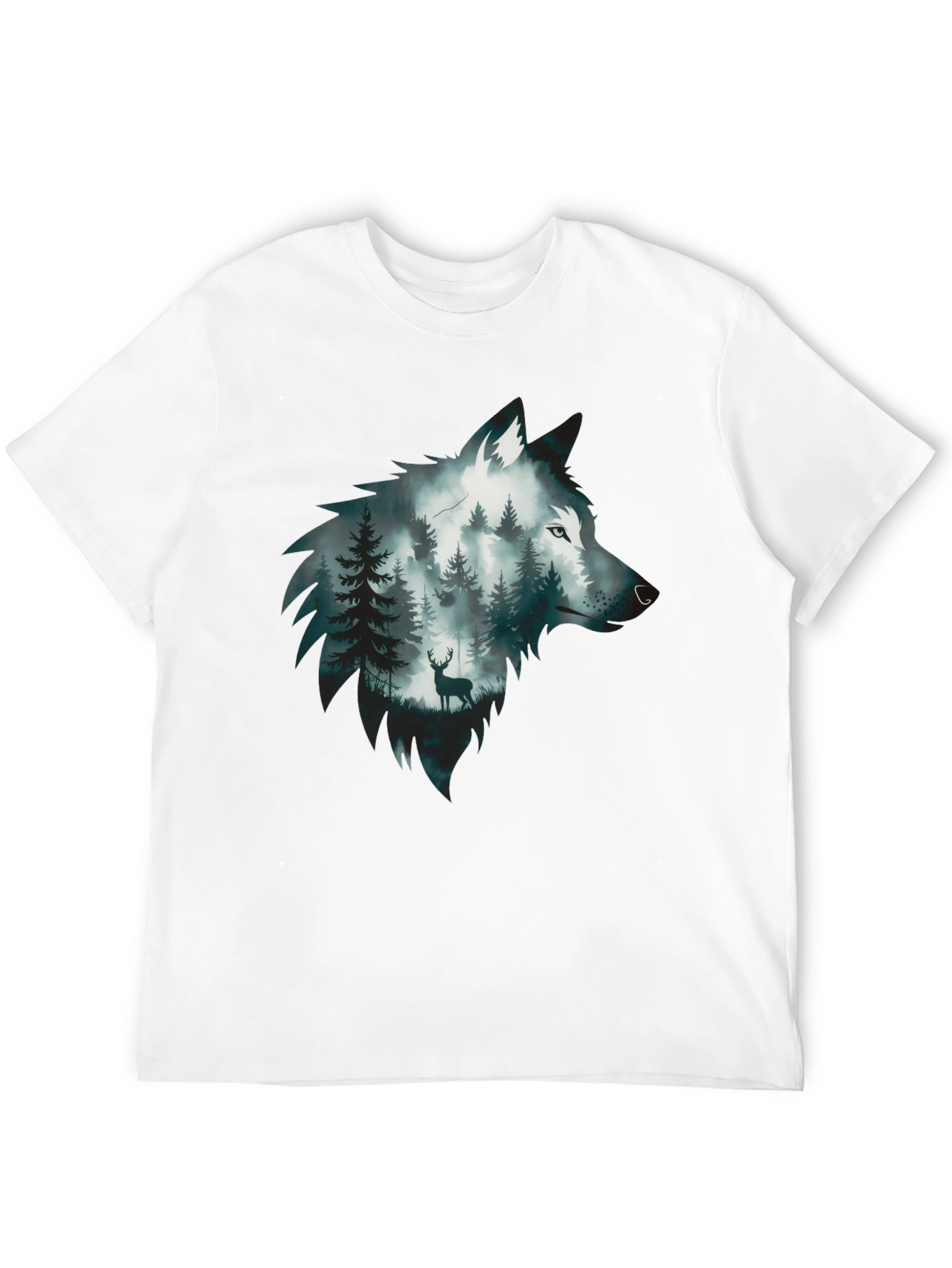 Black Wolf Forest Graphic Tee - Nature Inspired Design view 12