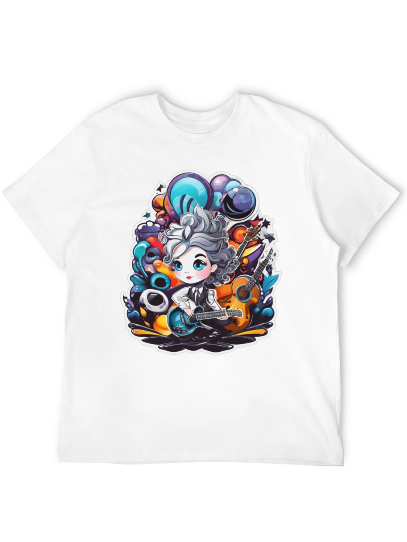 Black Cartoon Musician Graphic Tee view 12